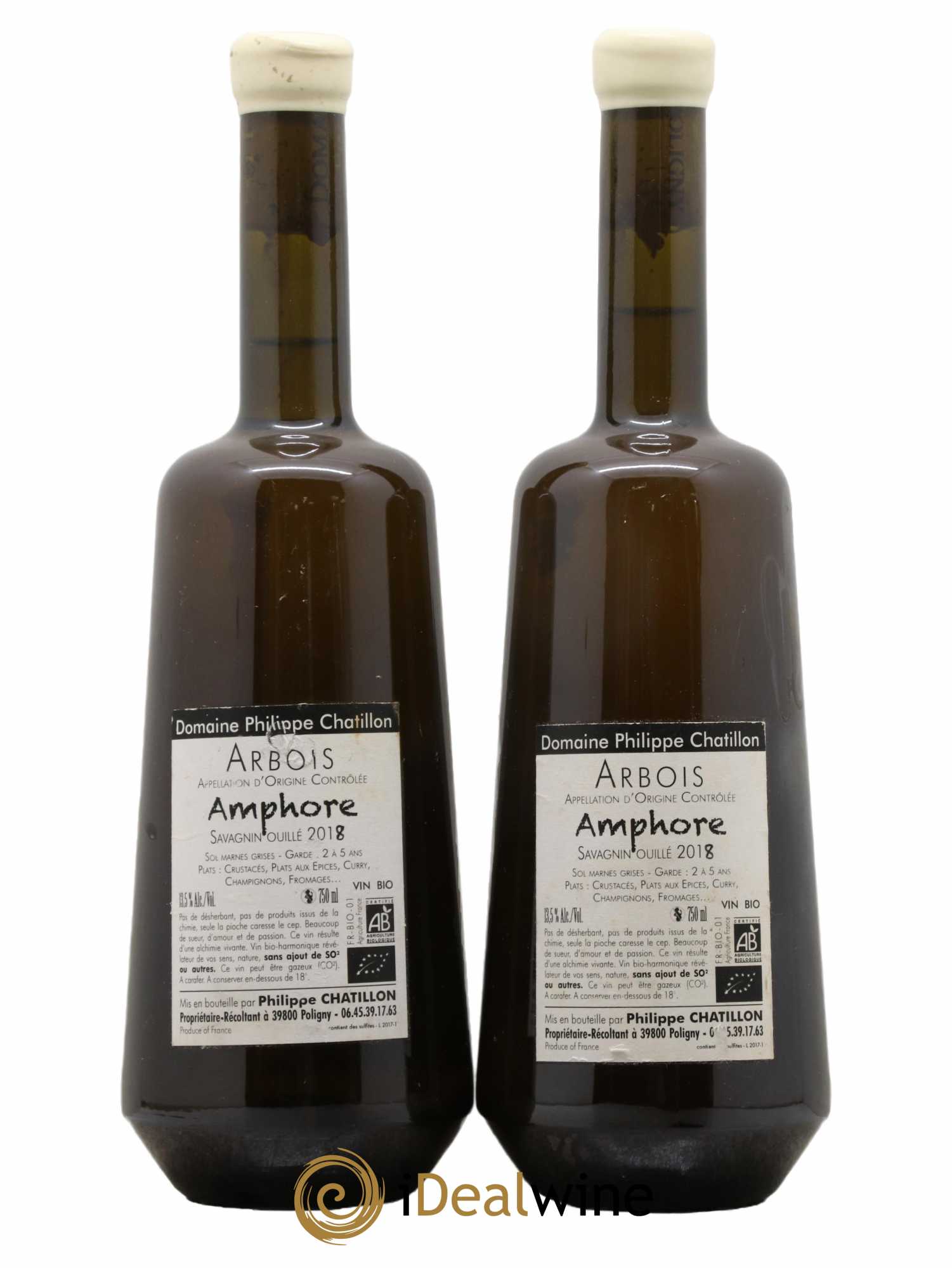 Arbois Amphore Philippe Chatillon 2018 - Lot de 2 bouteilles - 1