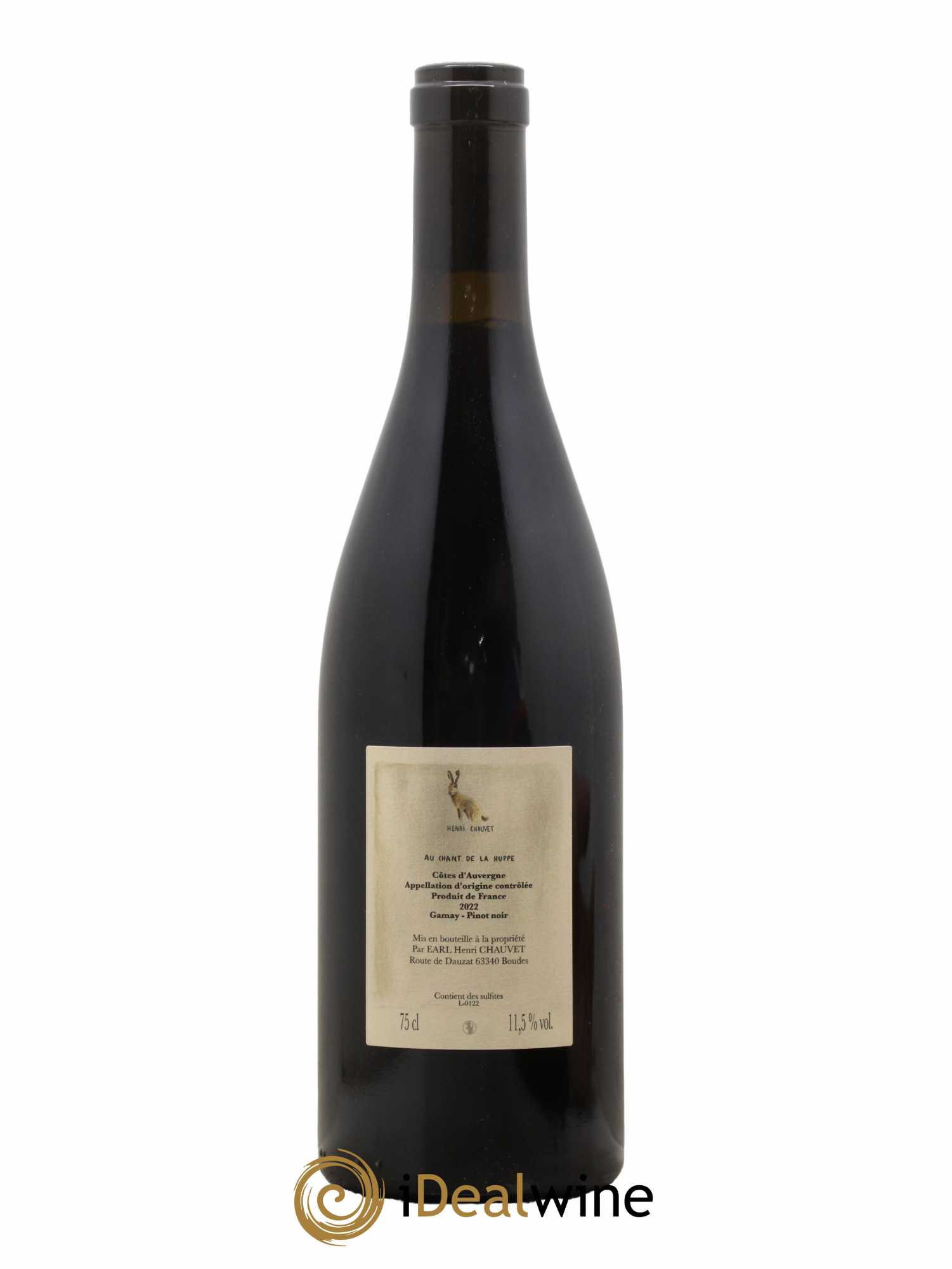 Côtes d'Auvergne Au Chant de la Huppe Henri Chauvet 2022 - Lot de 1 bouteille - 1