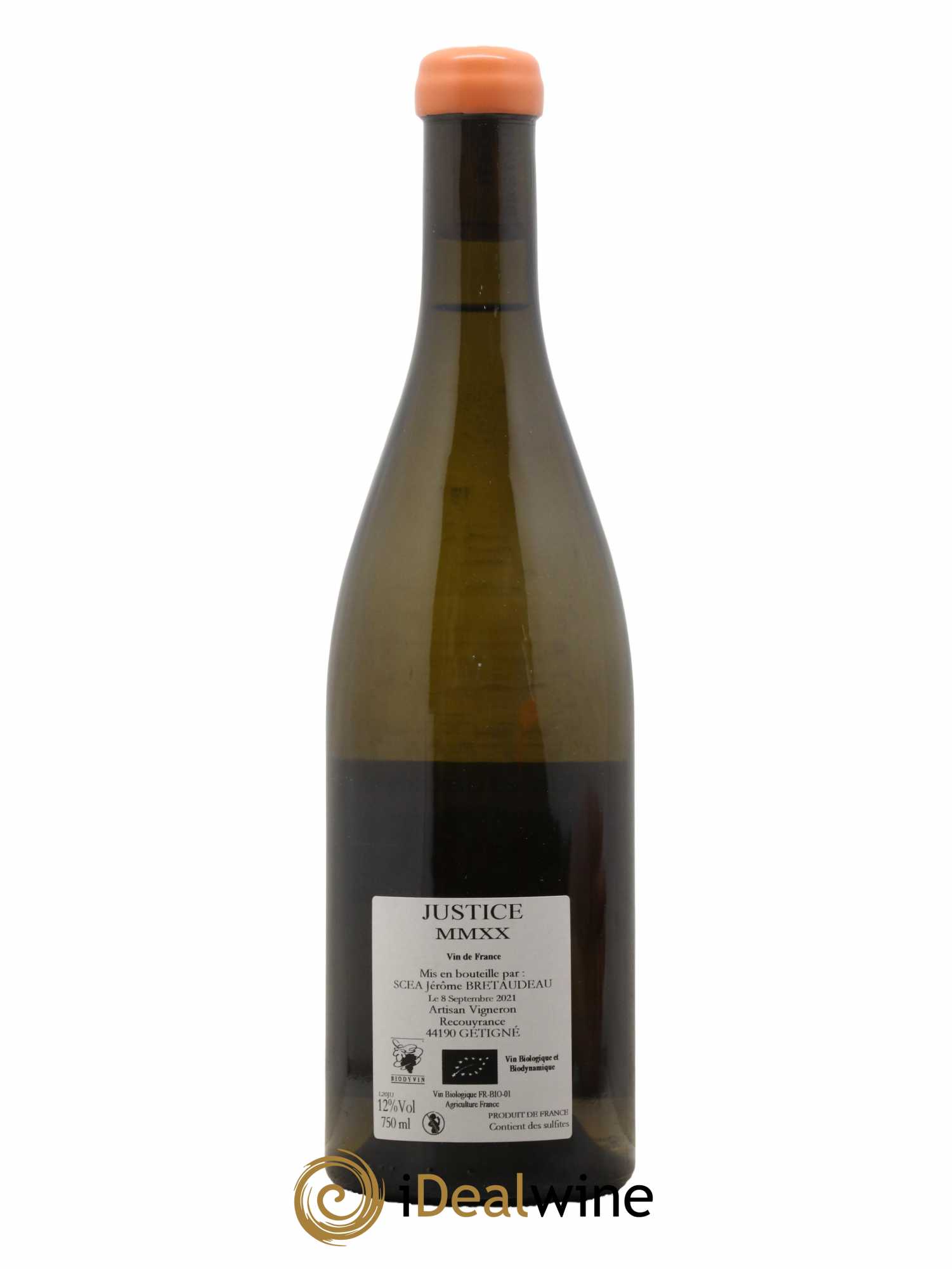 Vin de France La Justice Jérôme Bretaudeau - Domaine de Bellevue 2020 - Lot de 1 bouteille - 1
