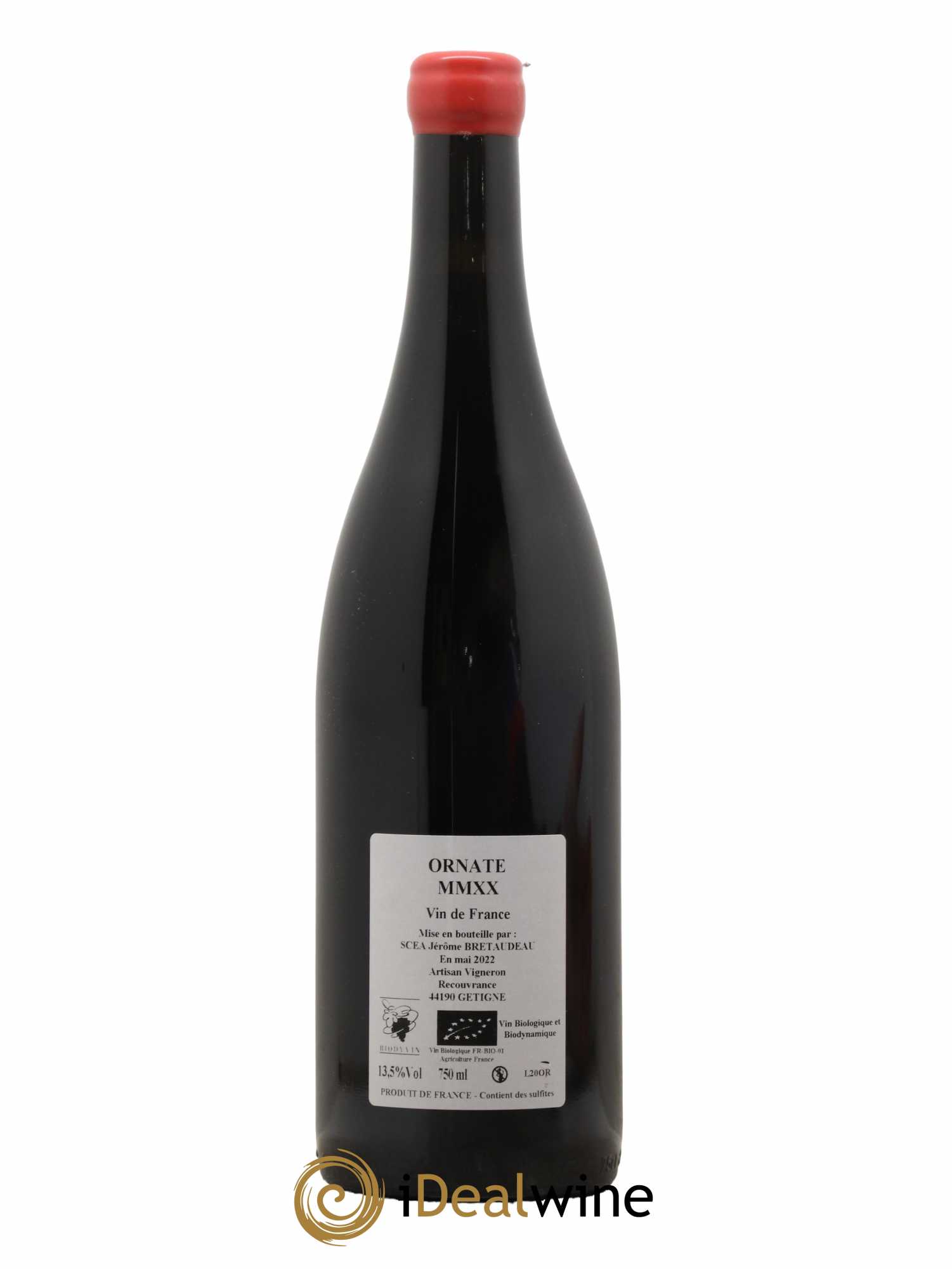 Vin de France Merlot Ornaté Jérôme Bretaudeau - Domaine de Bellevue  2020 - Lot de 1 bouteille - 1