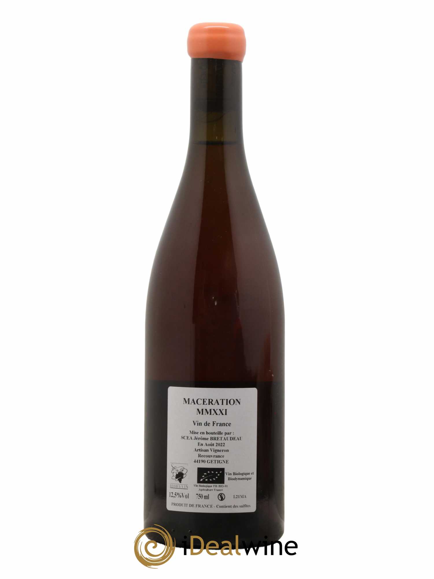 Vin de France Macération Jérôme Bretaudeau - Domaine de Bellevue 2021 - Lot de 1 bouteille - 1