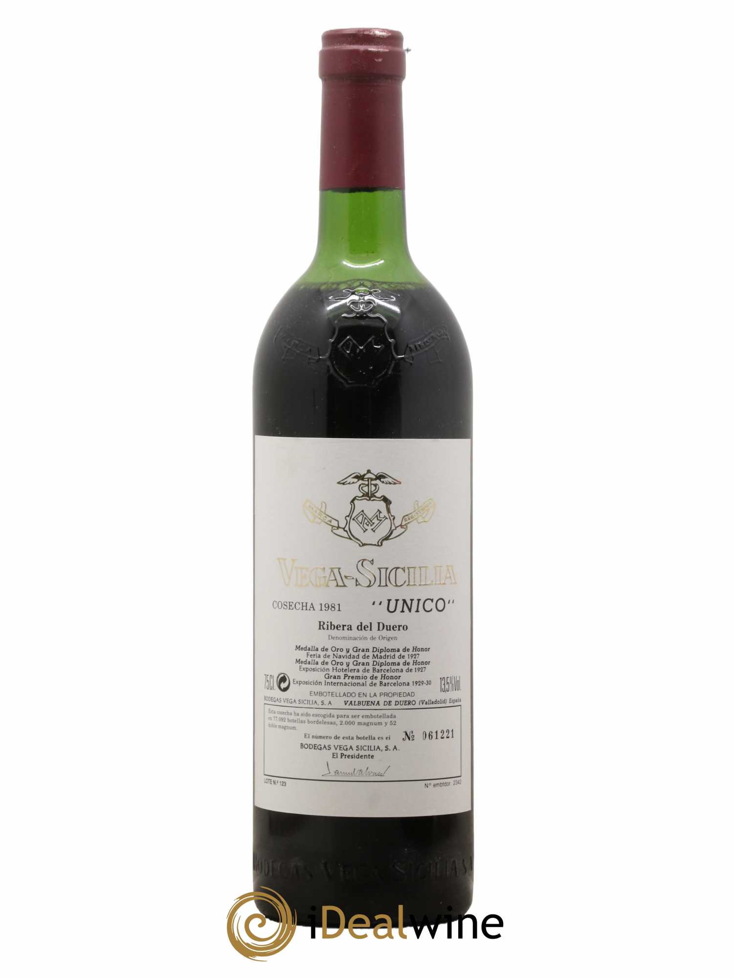 Ribera Del Duero DO Vega Sicilia Unico Famille Alvarez 1981 - Lot de 1 bouteille - 0