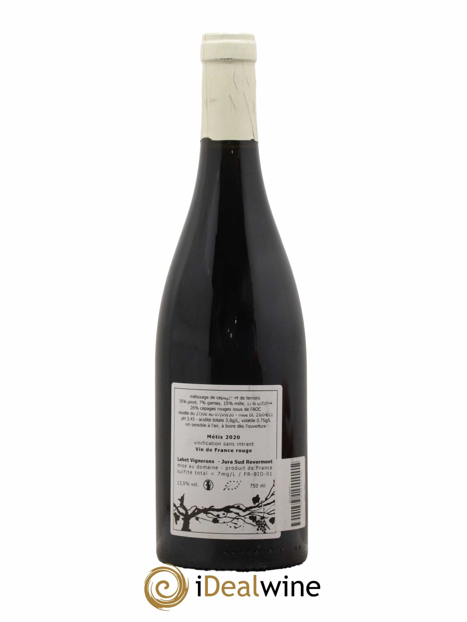 Vin de France Métis Romain - Julien - Charline Labet 2020 - Lot de 1 bouteille - 1