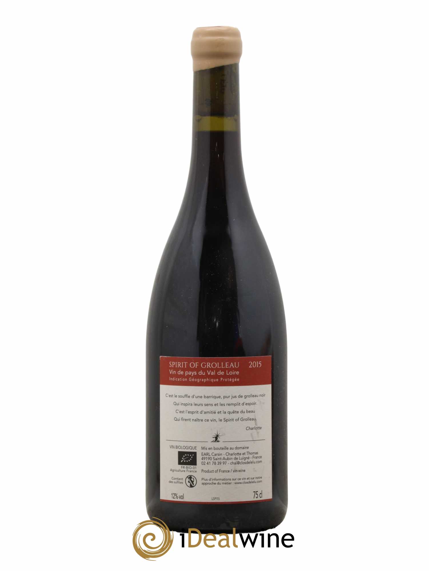 Val de Loire Spirit of Grolleau Clos de l'Elu 2015 - Lot de 1 bouteille - 1