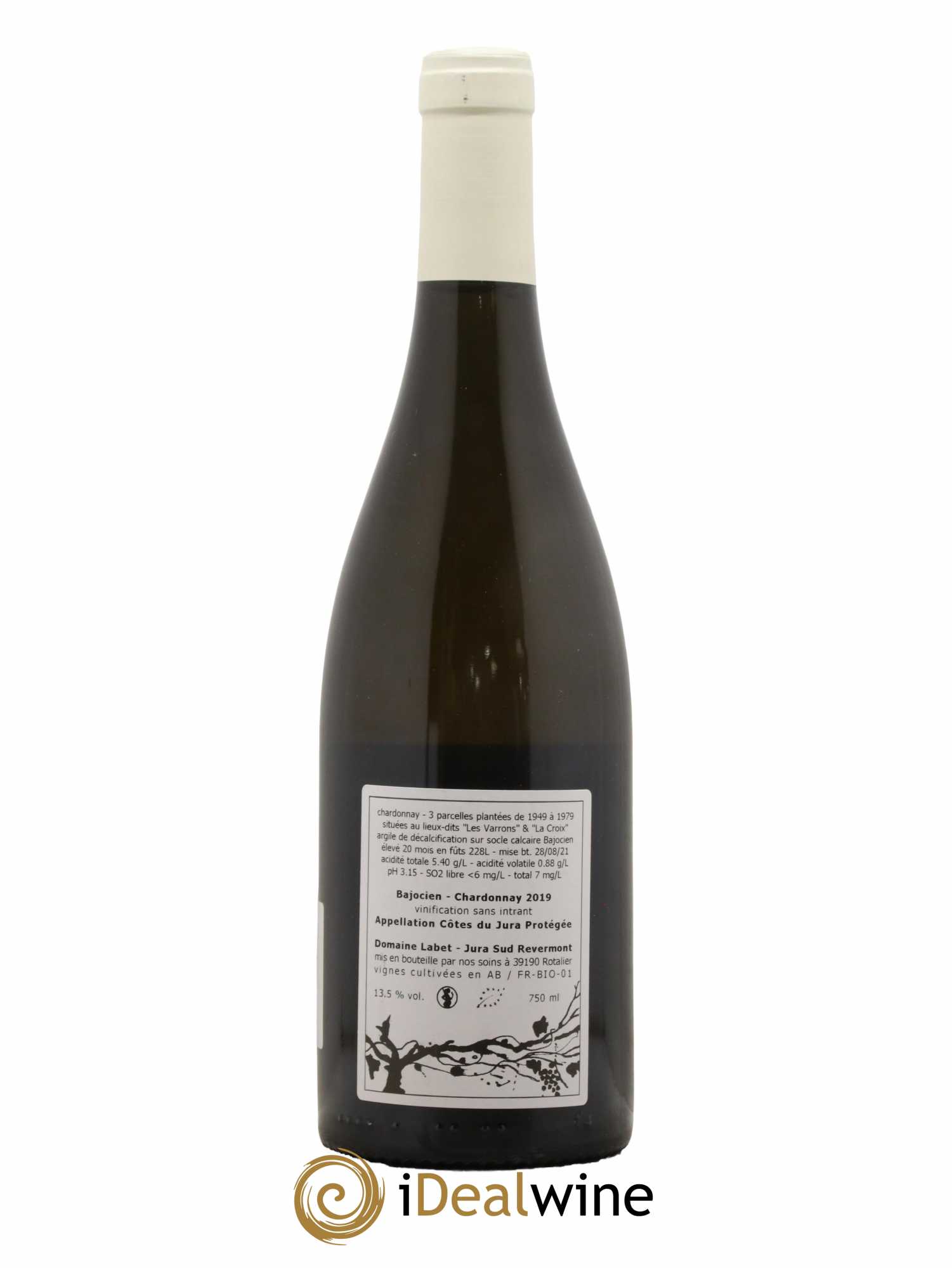 Côtes du Jura Chardonnay Bajocien Romain - Julien - Charline Labet 2019 - Lot de 1 bouteille - 1
