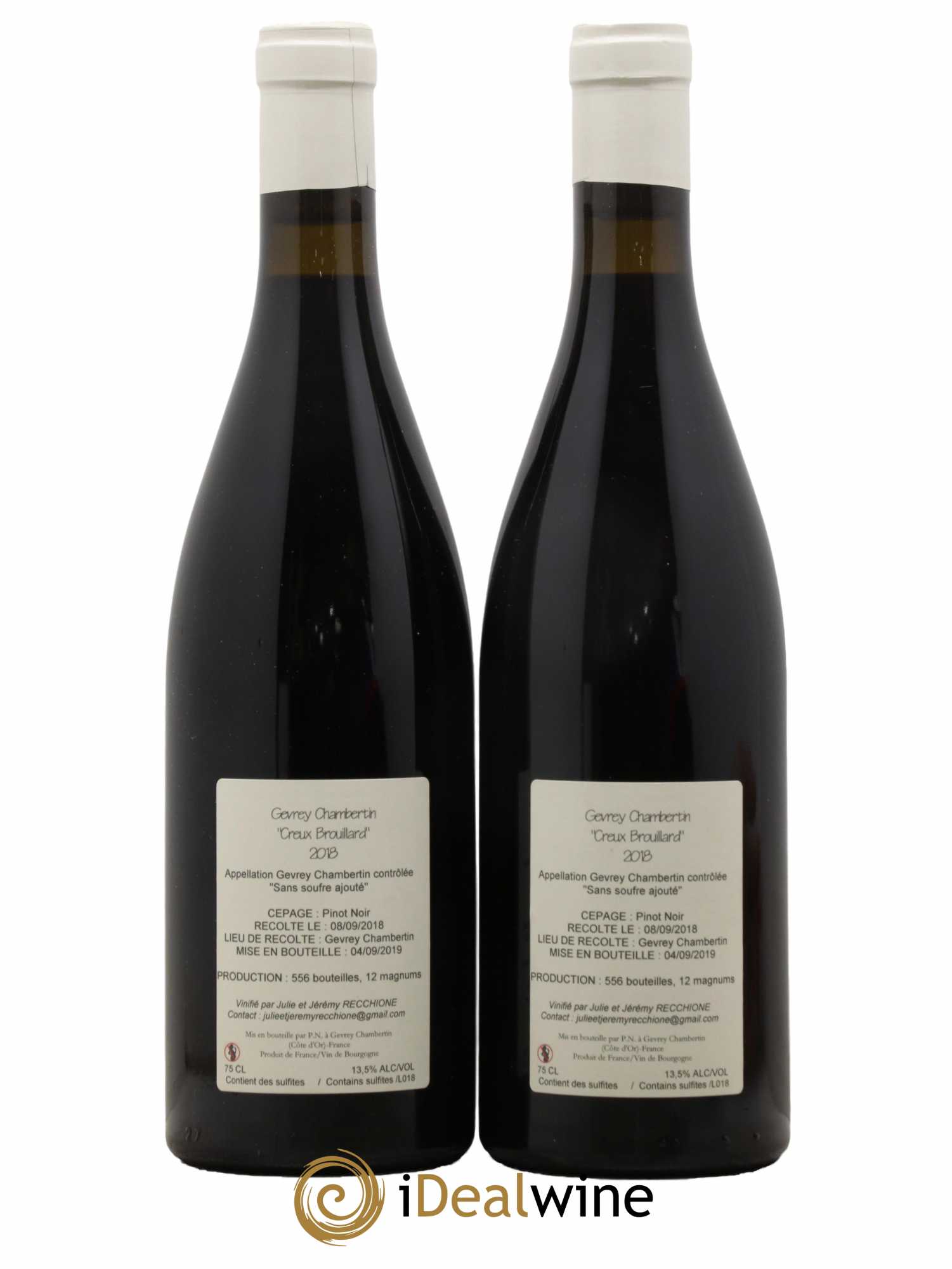 Gevrey-Chambertin Creux Brouillard Jérémy Recchione 2018 - Lot de 2 bouteilles - 1