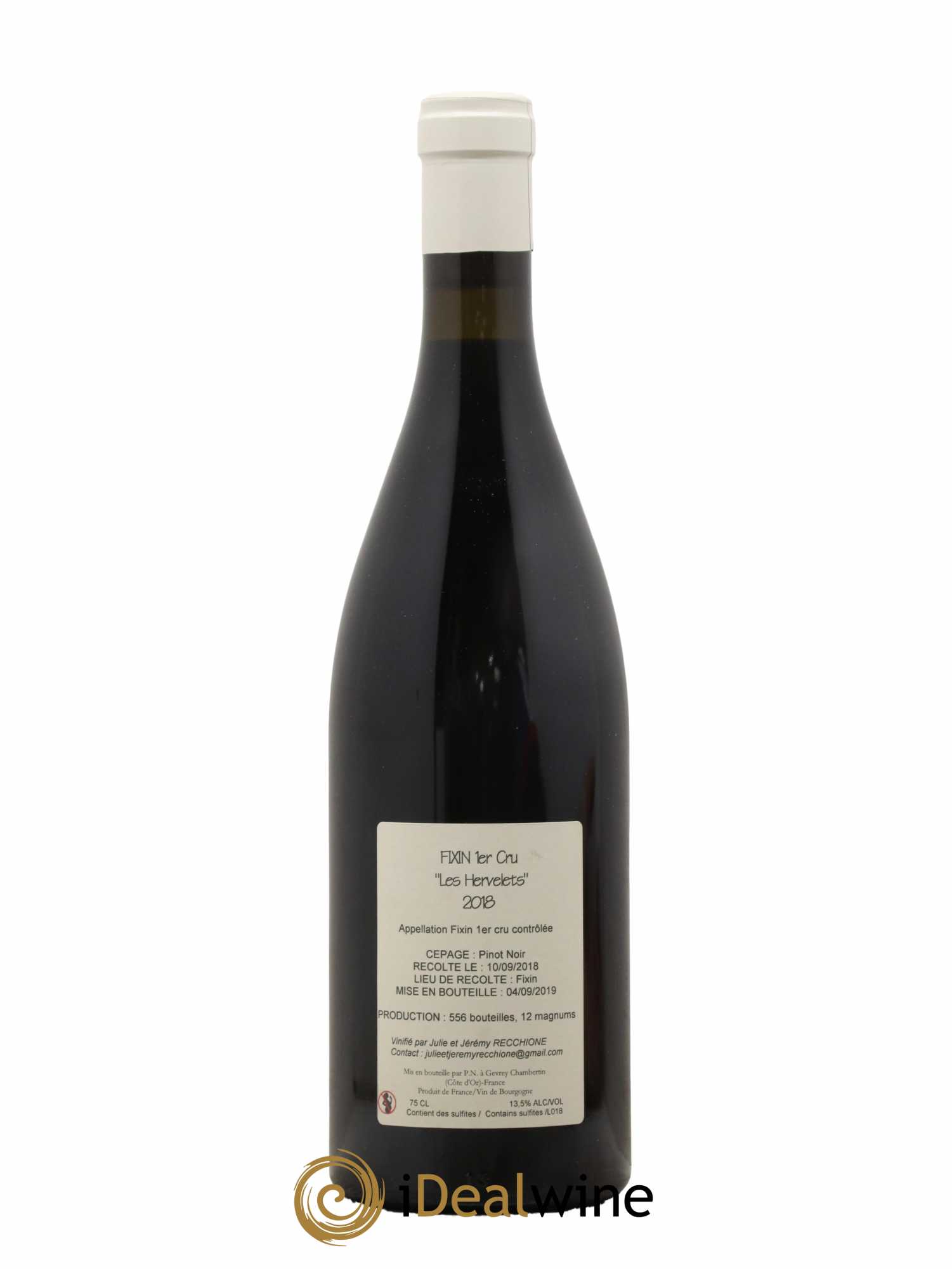Fixin 1er Cru Les Hervelets Jérémy Recchione 2018 - Lot de 1 bouteille - 1