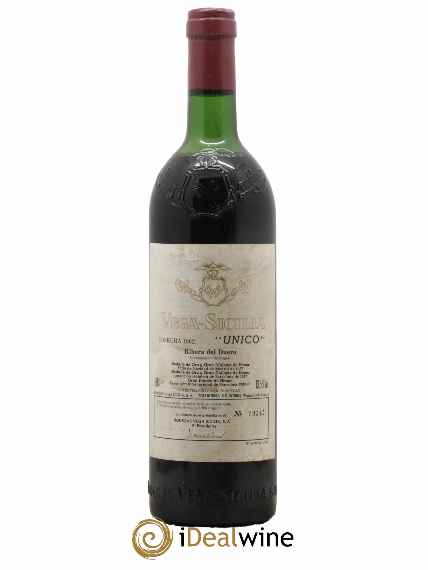 Ribera Del Duero DO Vega Sicilia Unico Famille Alvarez 1962 - Lot de 1 bouteille - 0