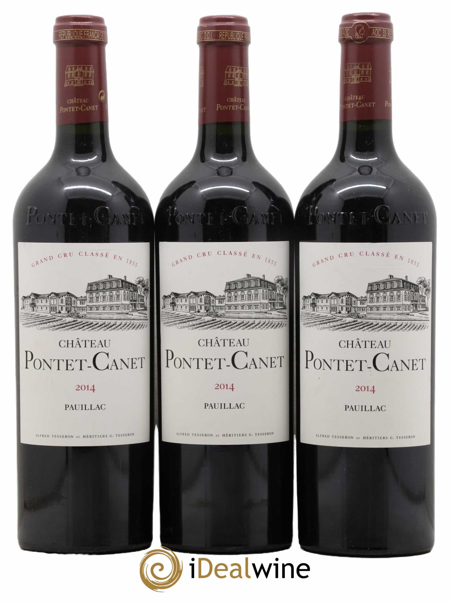 Château Pontet Canet 5ème Grand Cru Classé 2014 - Lot de 3 bouteilles - 0