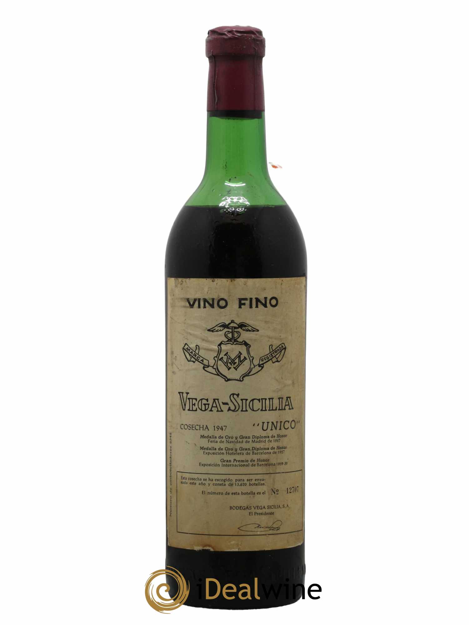 Ribera Del Duero DO Vega Sicilia Unico Famille Alvarez 1947 - Lot de 1 bouteille - 0