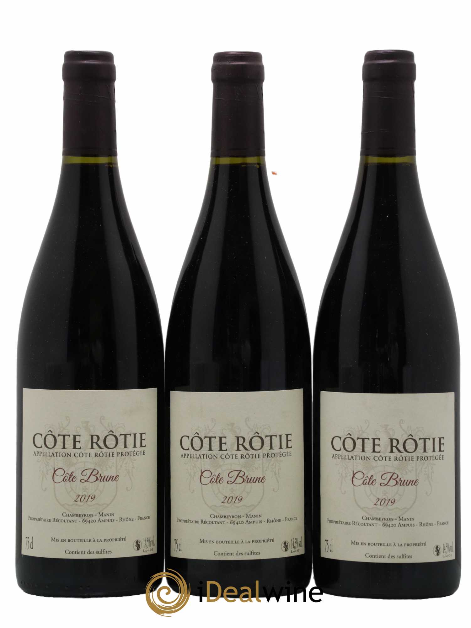 Côte-Rôtie Côte Brune Chambeyron Manin 2019 - Lot de 3 bouteilles - 0