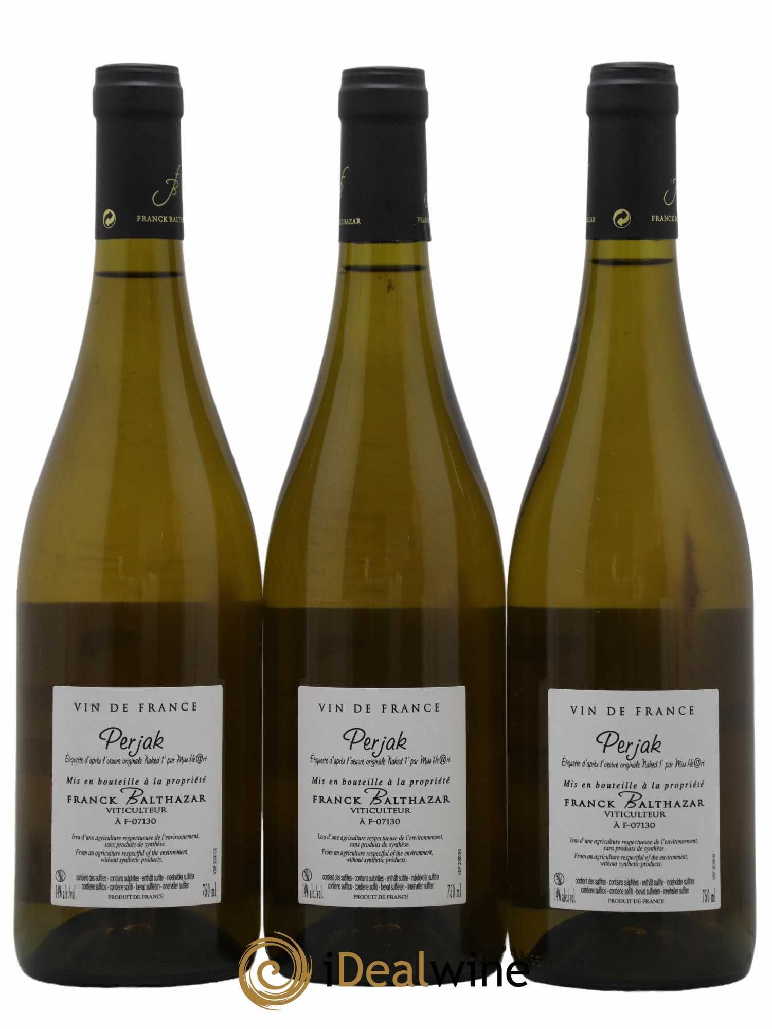Vin de France Perjak Franck Balthazar 2020 - Lot de 3 bouteilles - 1