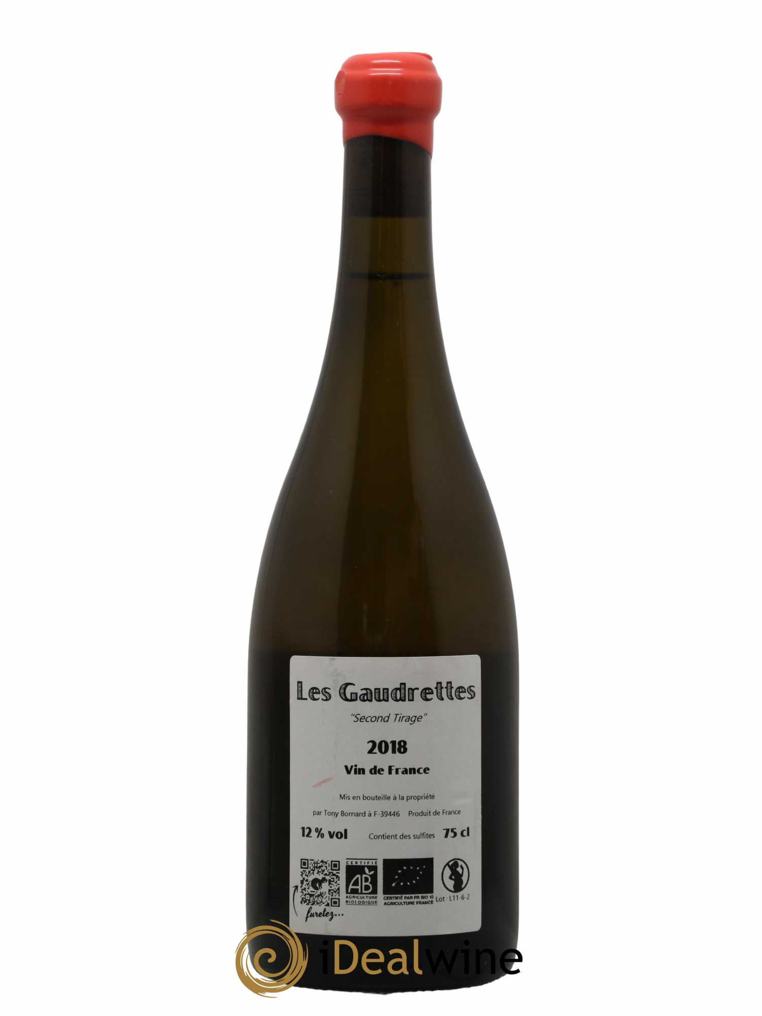 Vin de France Les Gaudrettes Second Tirage Tony Bornard 2018 - Lot de 1 bouteille - 1