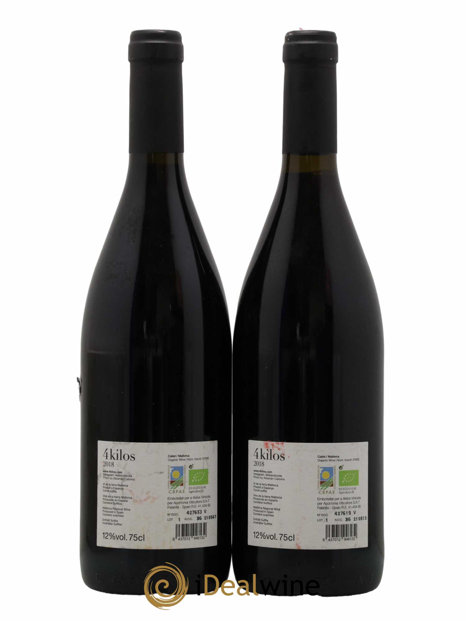 Espagne Mallorque 4 kilos 2018 - Lot de 2 bouteilles - 1