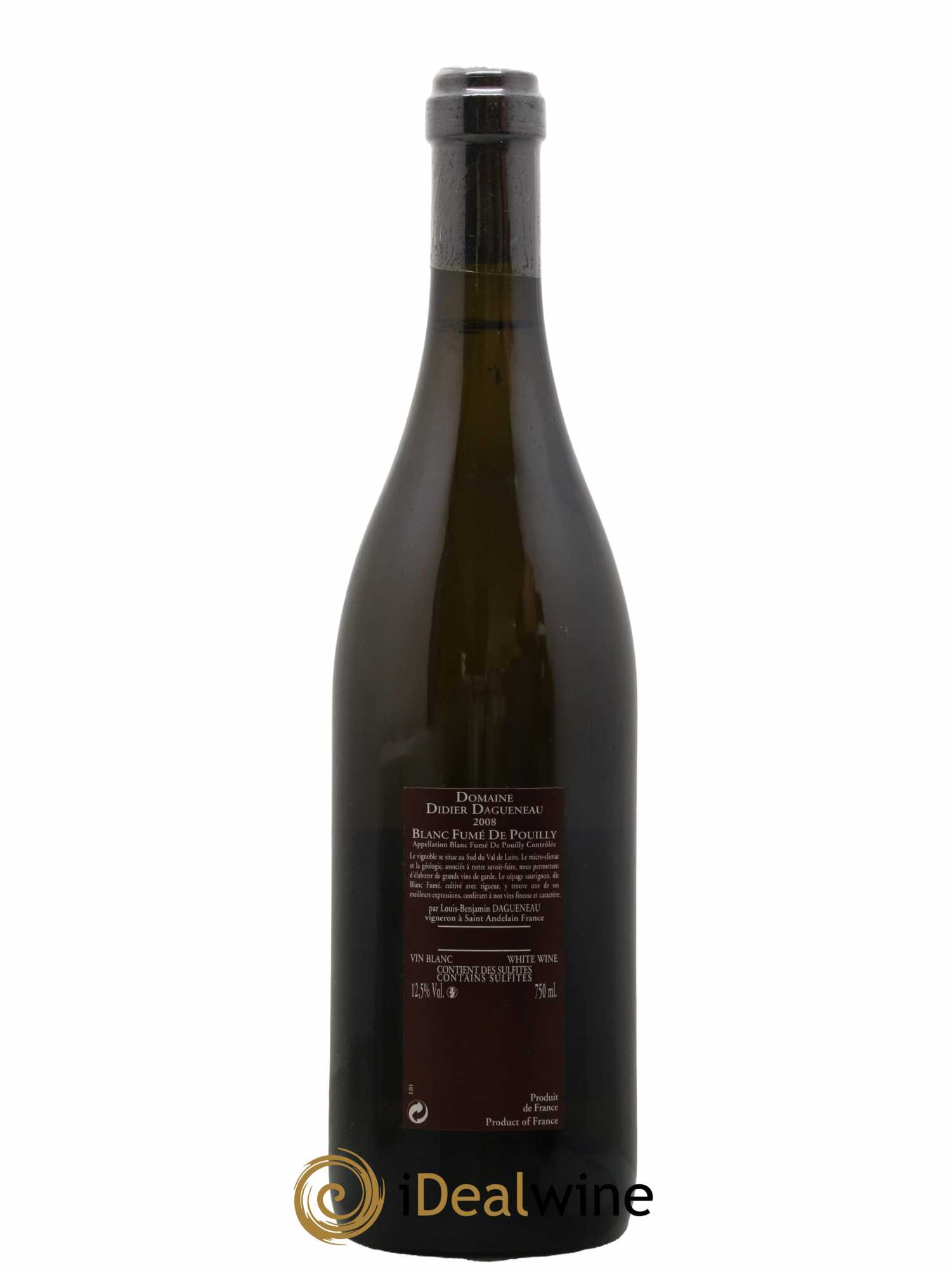 Vin de France (anciennement Pouilly-Fumé) Pur Sang Dagueneau (Domaine Didier - Louis-Benjamin)  2008 - Posten von 1 Flasche - 1