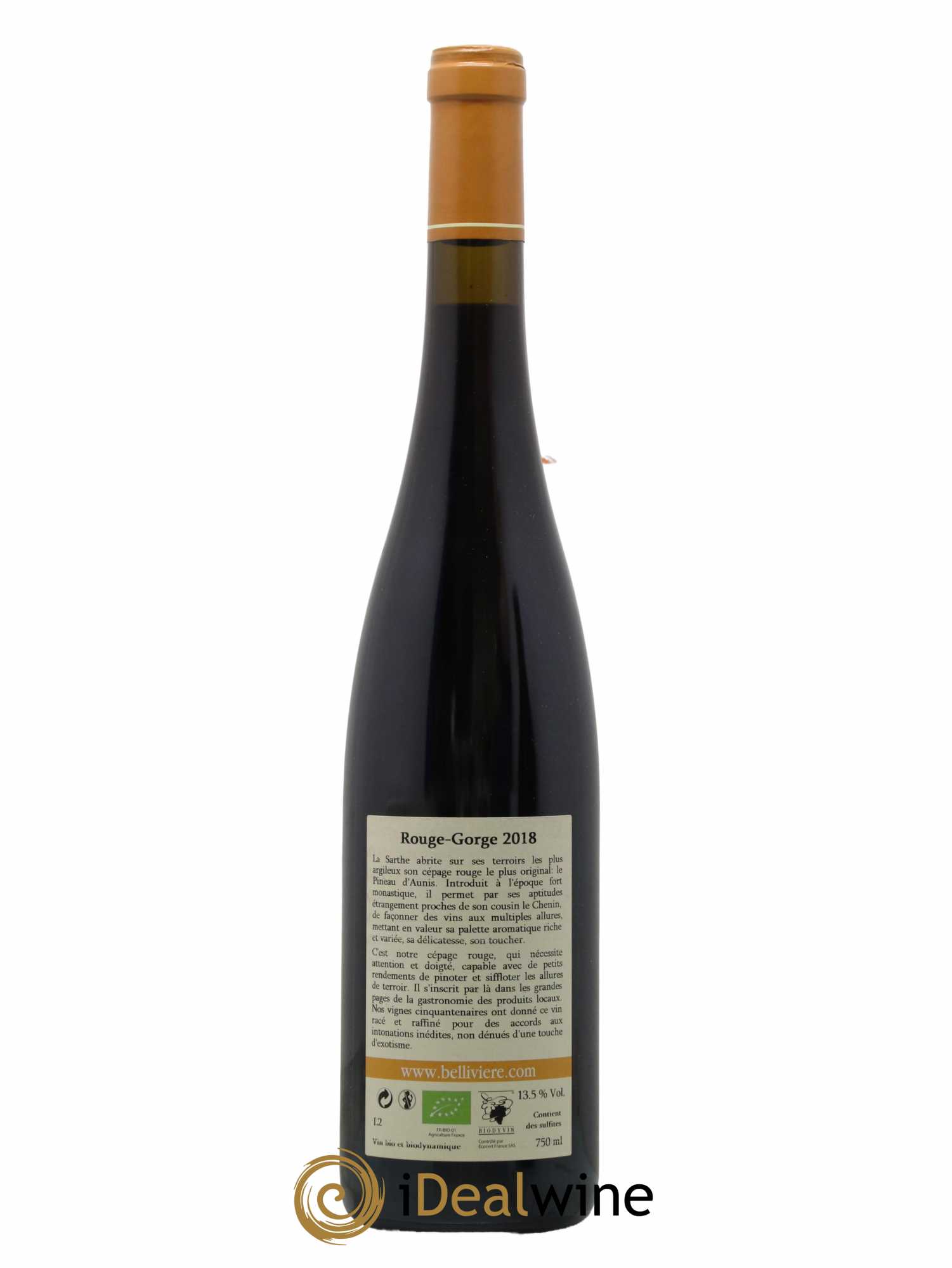 Coteaux du Loir Le Rouge Gorge Domaine de Bellivière 2018 - Lot de 1 bouteille - 1