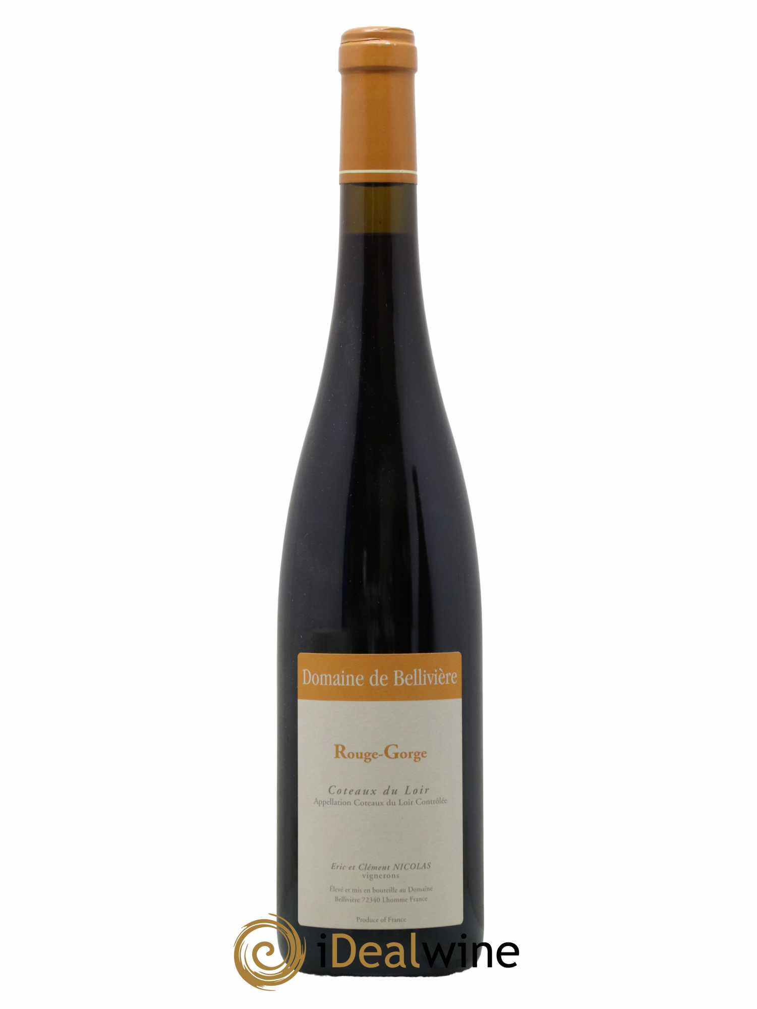 Coteaux du Loir Le Rouge Gorge Domaine de Bellivière 2018 - Lot de 1 bouteille - 0