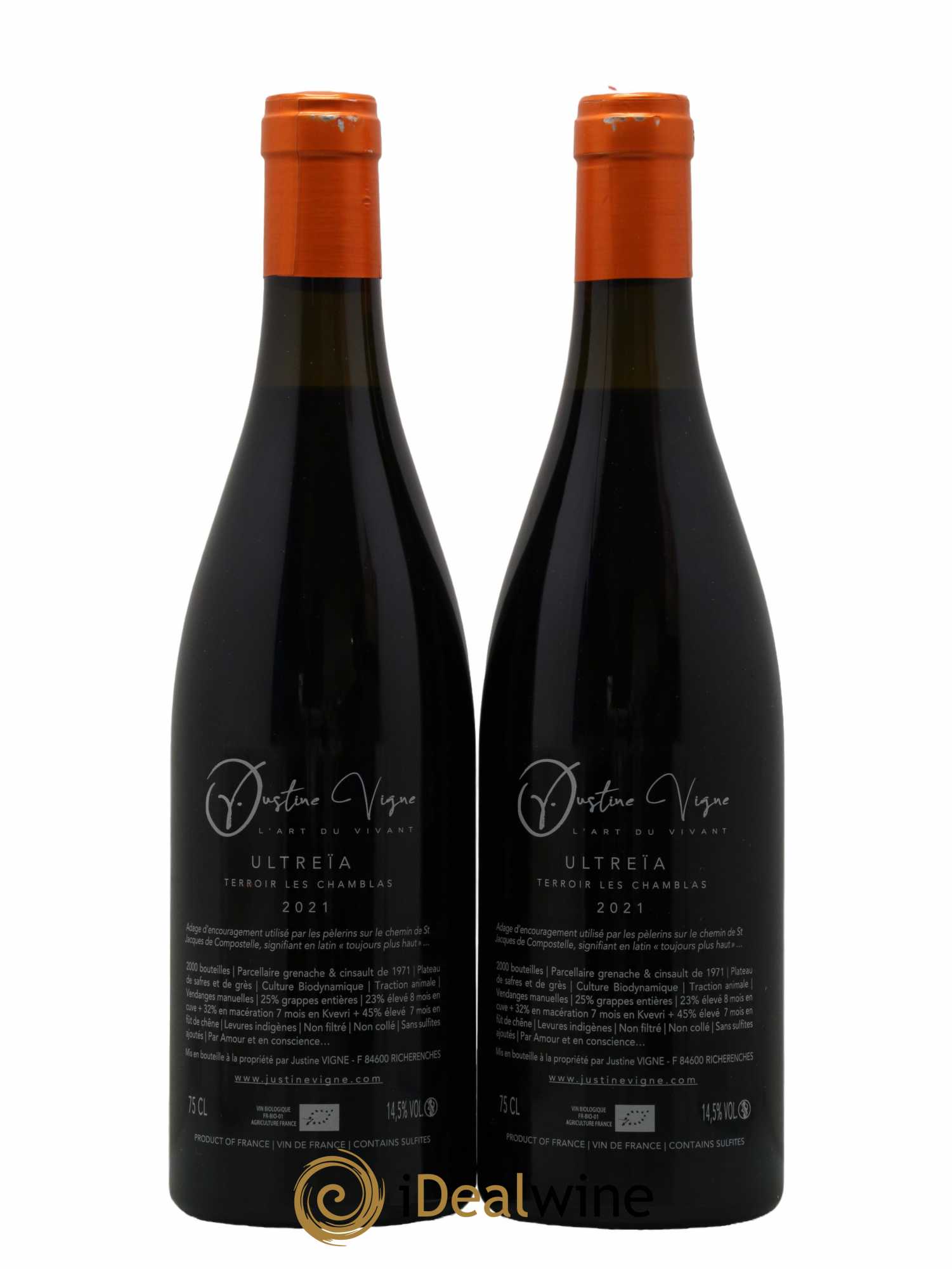 Vin de France Ultreïa Terroir des Chamblas Domaine Justine Vigne 2021 - Lot de 2 bouteilles - 1