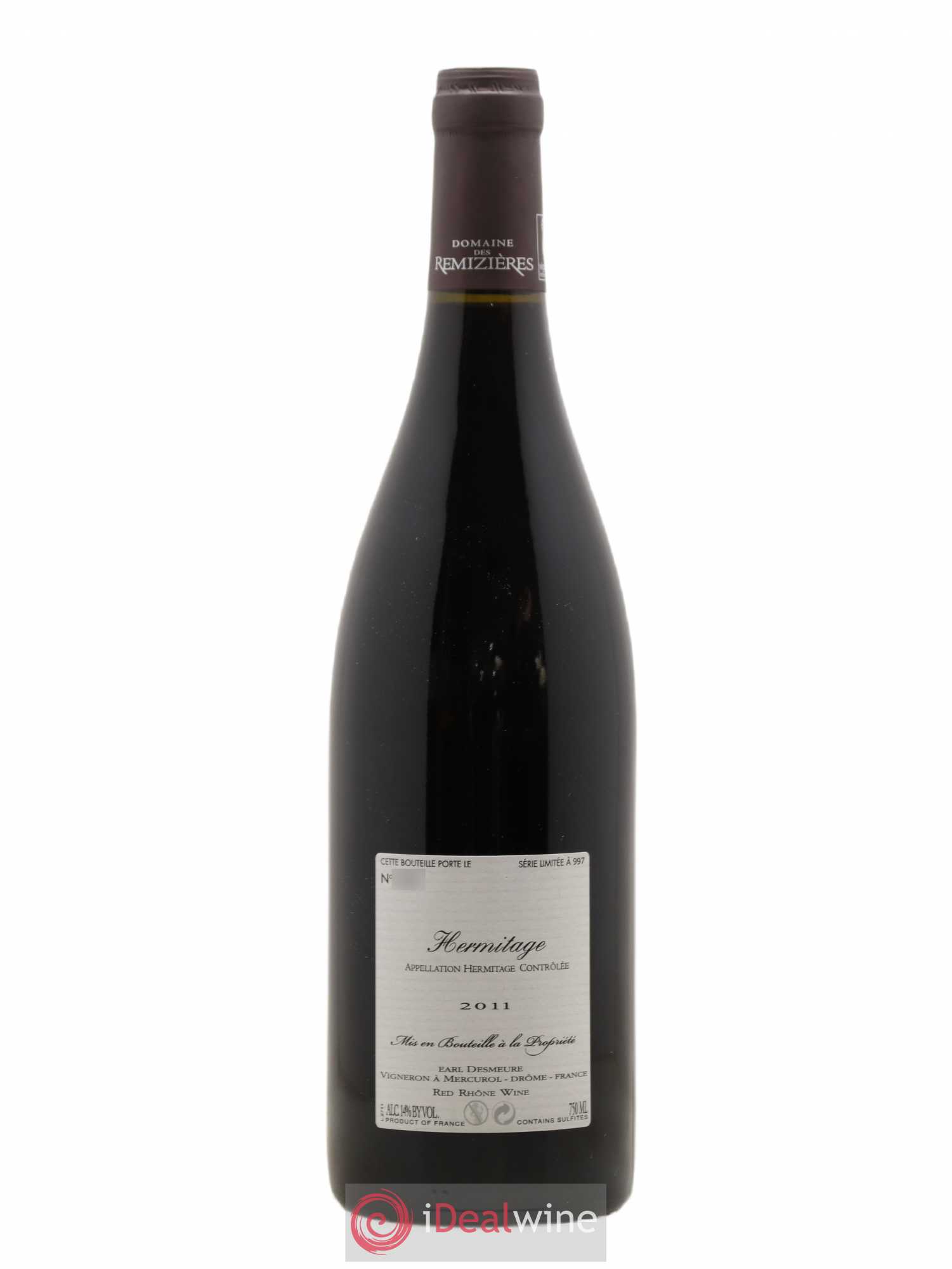 Hermitage Autrement Rémizières (Domaine des) 2011 - Lot de 1 bouteille - 1