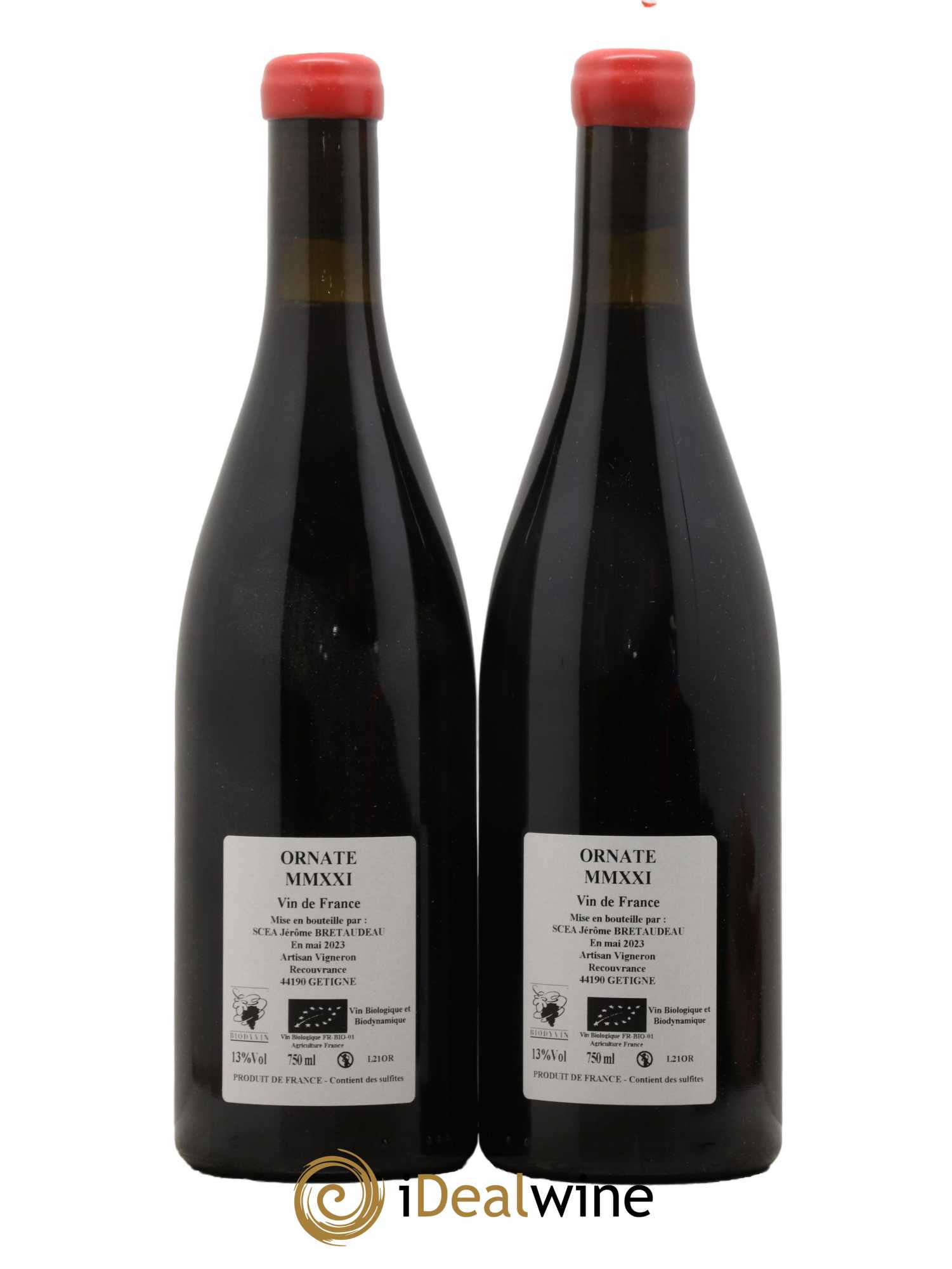Vin de France Merlot Ornaté Jérôme Bretaudeau - Domaine de Bellevue  2021 - Lotto di 2 bottiglie - 1
