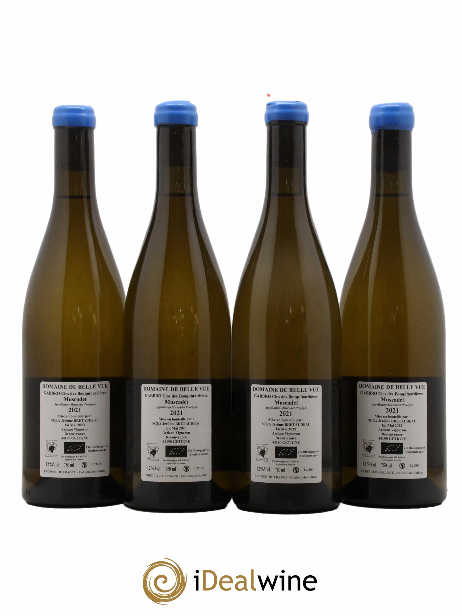 Muscadet-Sèvre-et-Maine Gabbro Clos des Bouquinardières Jérôme Bretaudeau - Domaine de Bellevue 2021 - Lot de 4 bouteilles - 1