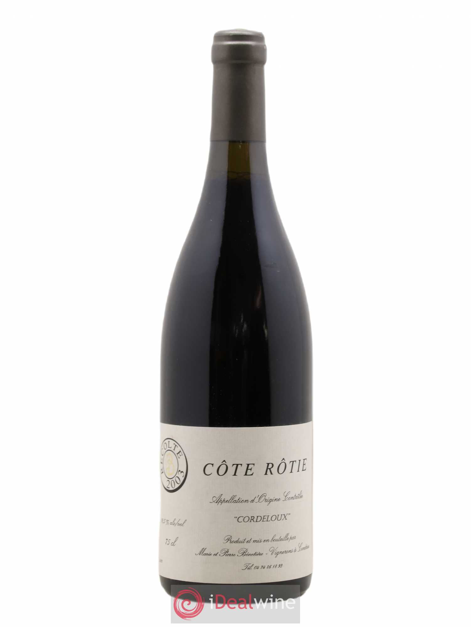 Côte-Rôtie Cordeloux Marie et Pierre Bénetière (Domaine) 2003 - Lot de 1 bouteille - 0