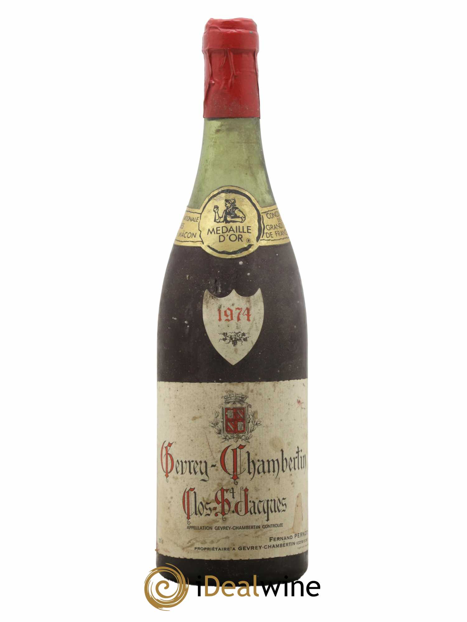 Gevrey-Chambertin Clos St Jacques Fernand Pernot 1974 - Lot of 1 bottle - 0