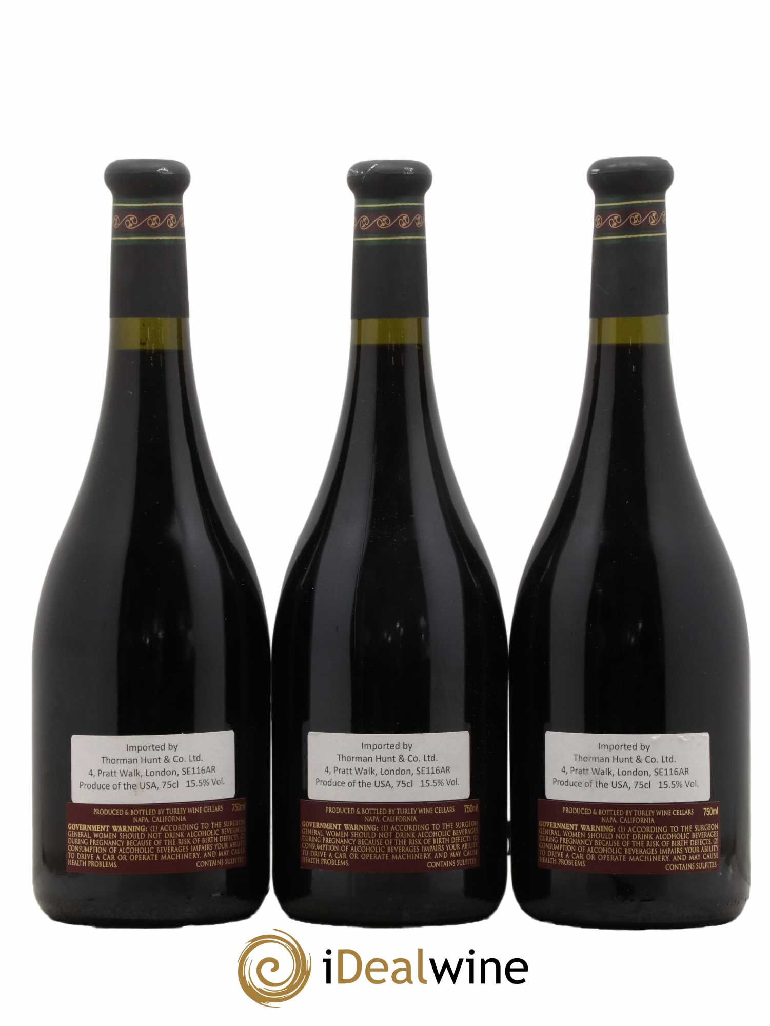 USA California Turley Zinfandel 2013 - Lot de 3 bouteilles - 1