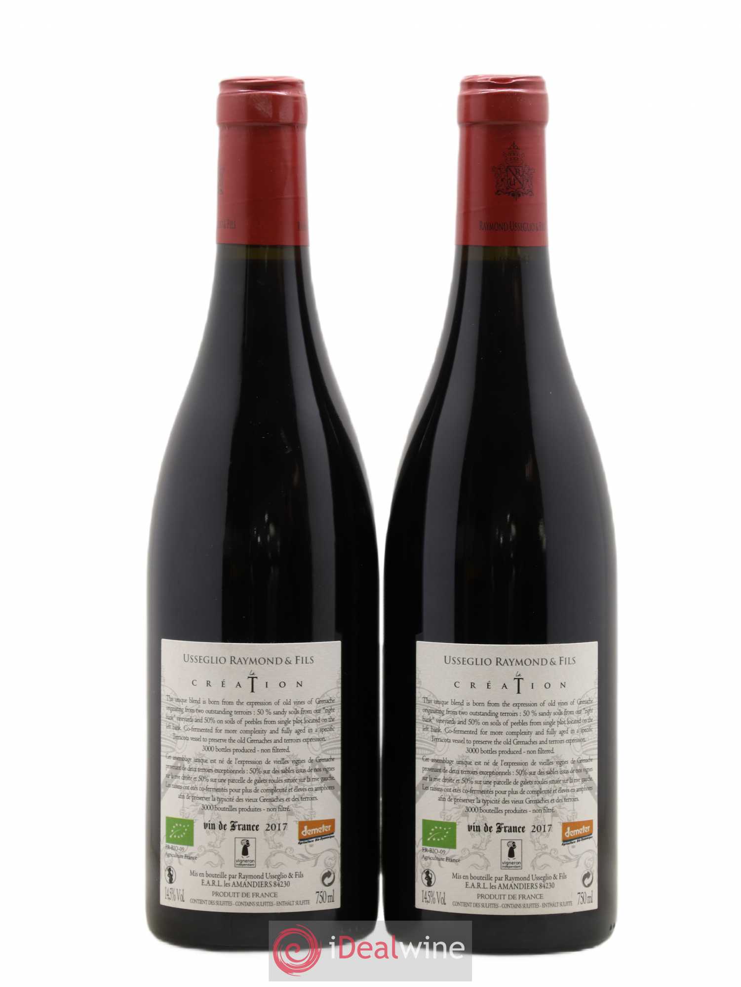 Vin de France La Création Raymond Usseglio 2017 - Lot de 2 bouteilles - 1