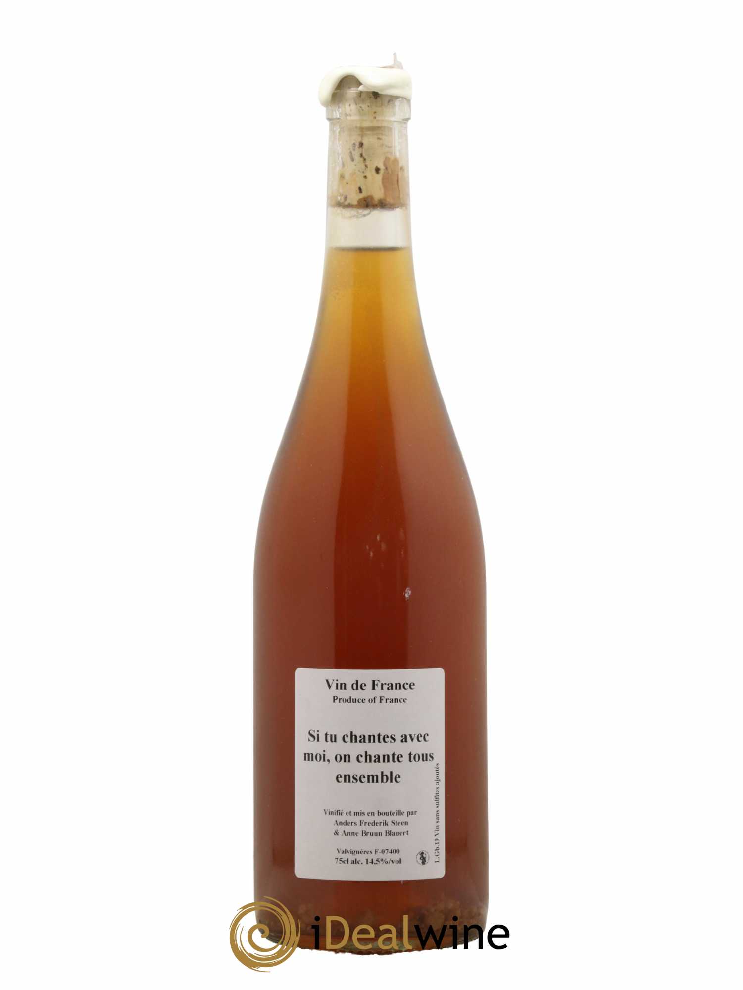 Vin de France Si tu Chantes avec moi , on chante ensemble Anders Frederik Steen 2019 - Lot de 1 bouteille - 0