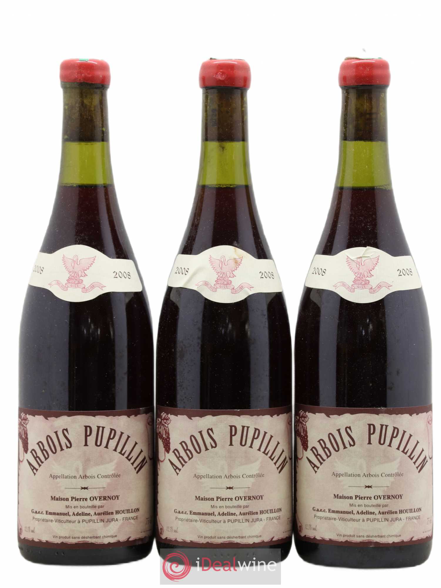 Arbois-Pupillin Poulsard (cire rouge) Overnoy-Houillon (Domaine) 2008 - Lot de 3 bouteilles - 0