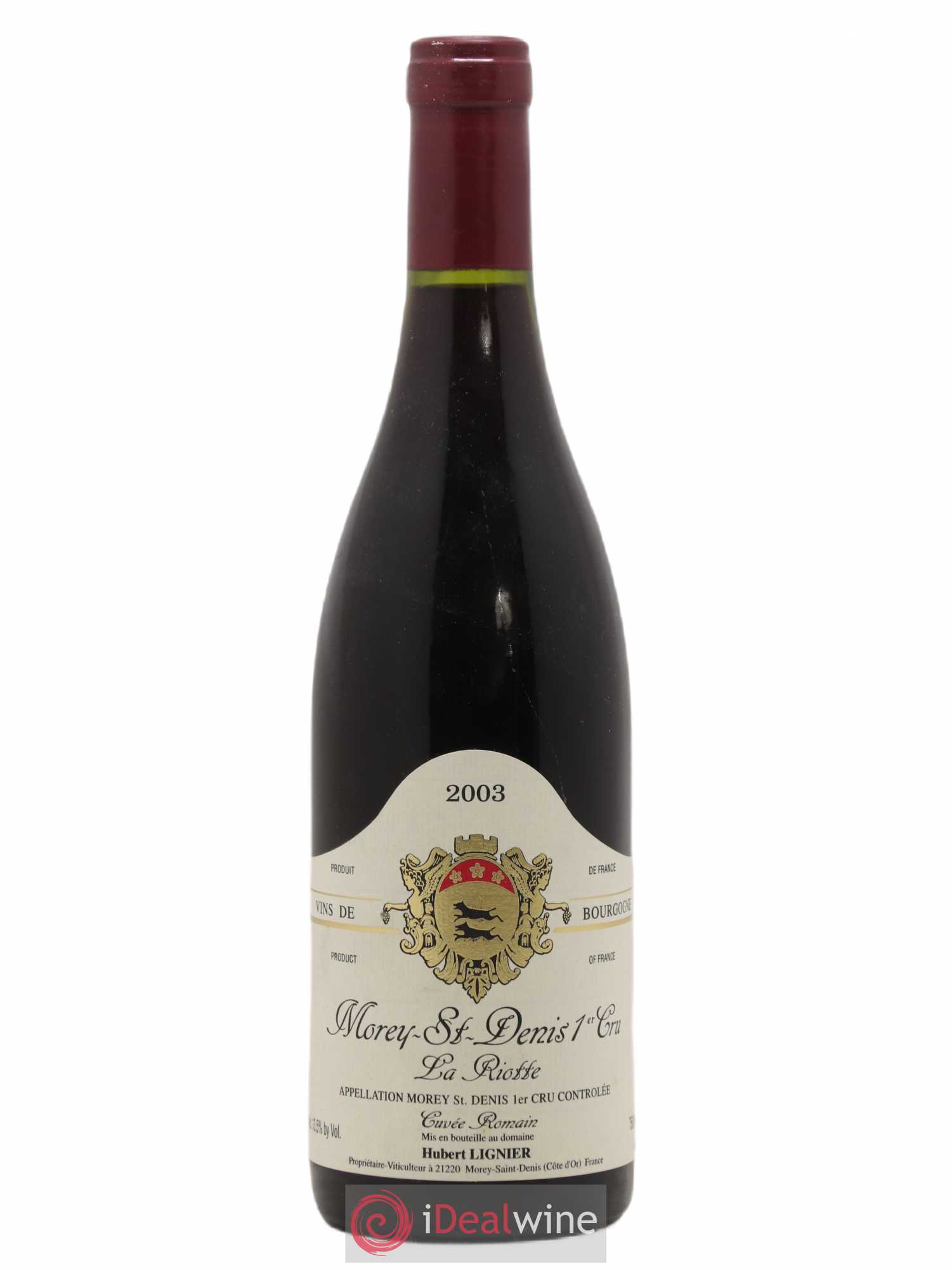Morey-Saint-Denis 1er Cru La Riotte Hubert Lignier (Domaine) La Riotte 2003 - Lot de 1 bouteille - 0