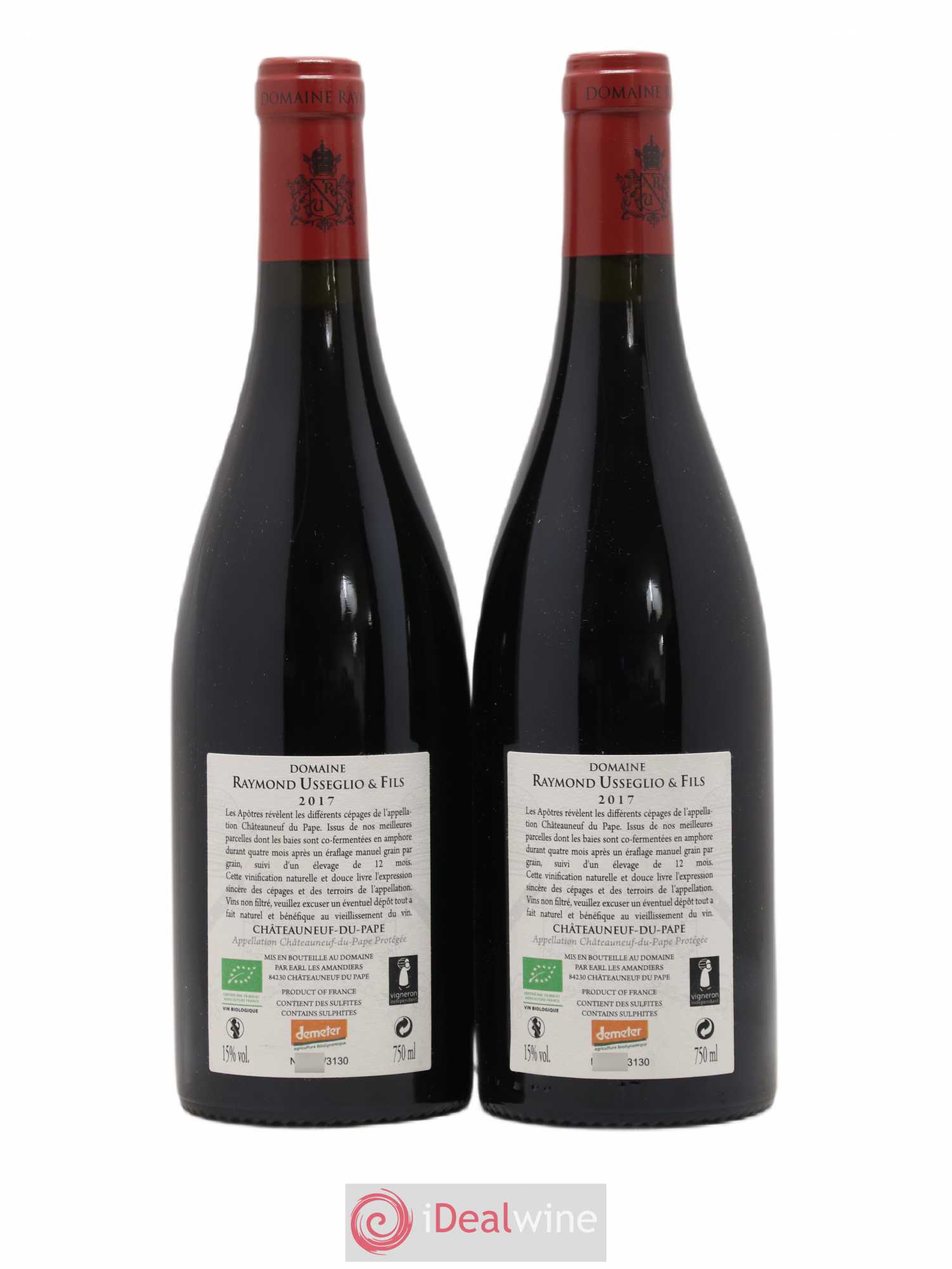 Châteauneuf-du-Pape Les Apôtres Raymond Usseglio 2017 - Lot de 2 bouteilles - 1