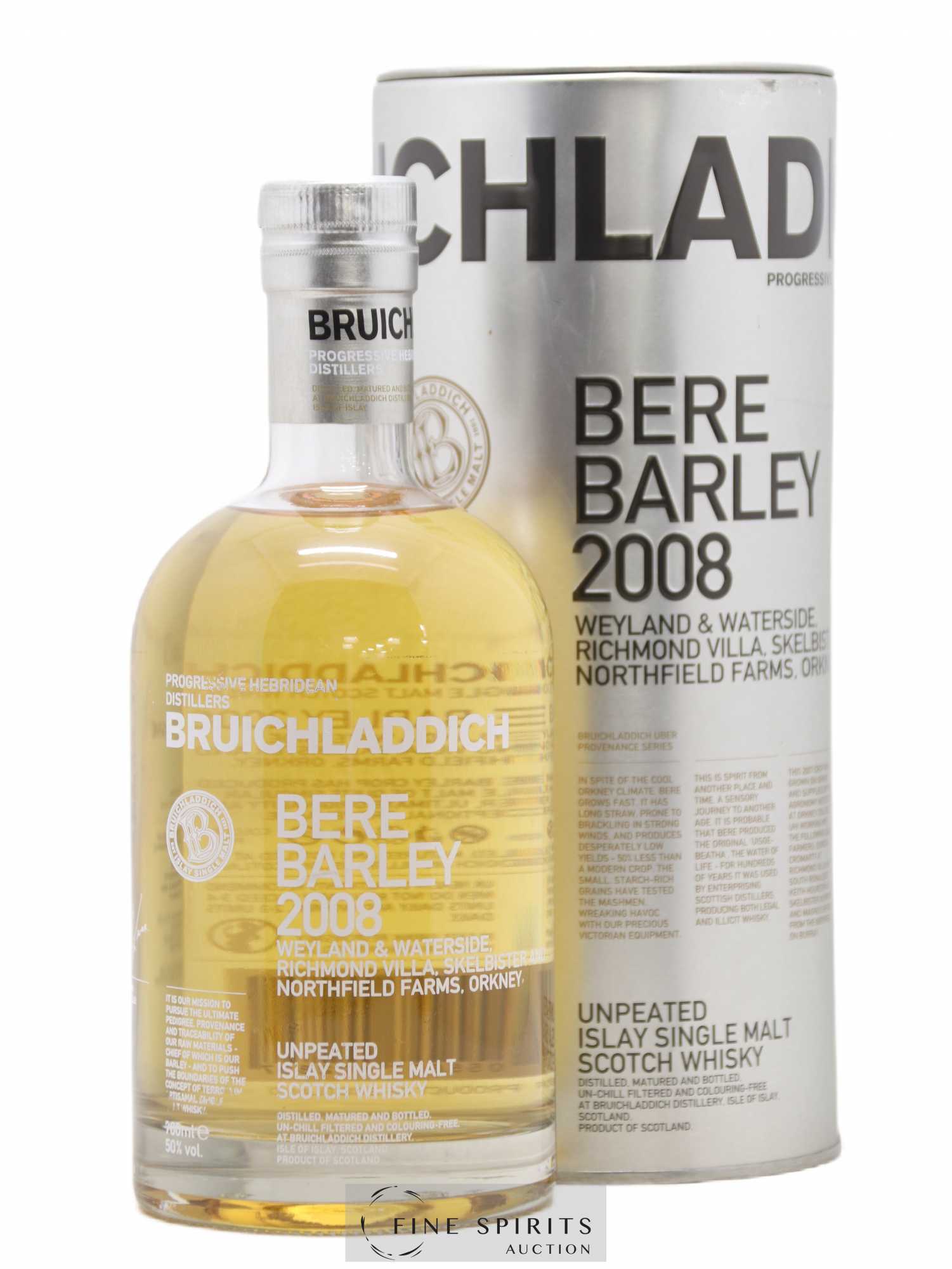 Bruichladdich 2008 Of. Bere Barley Unpeated - Lot de 1 bouteille - 0