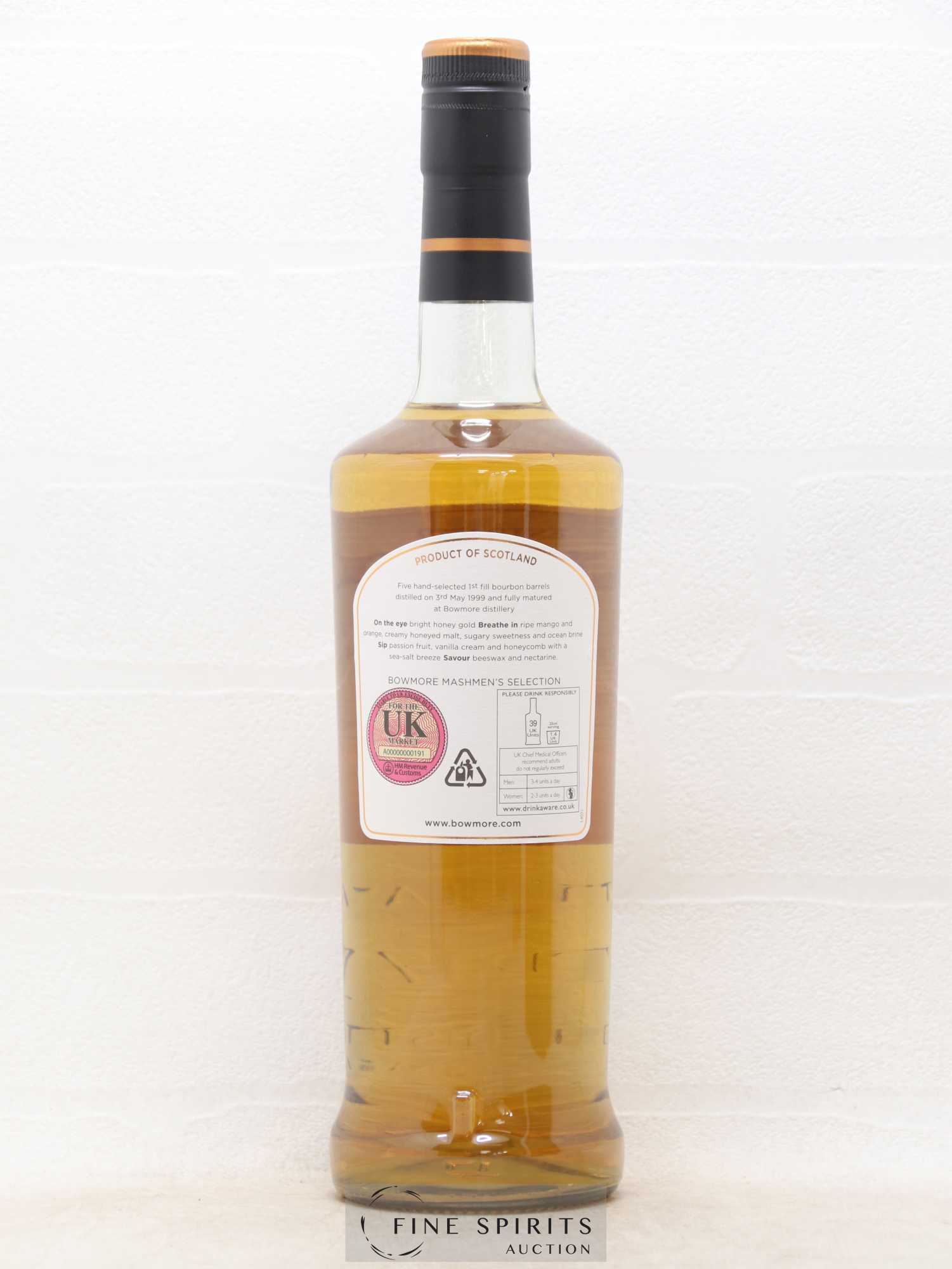 Bowmore 1999 Of. Mashmen's Selection One of 1500 Limited Release - Lot de 1 bouteille - 2