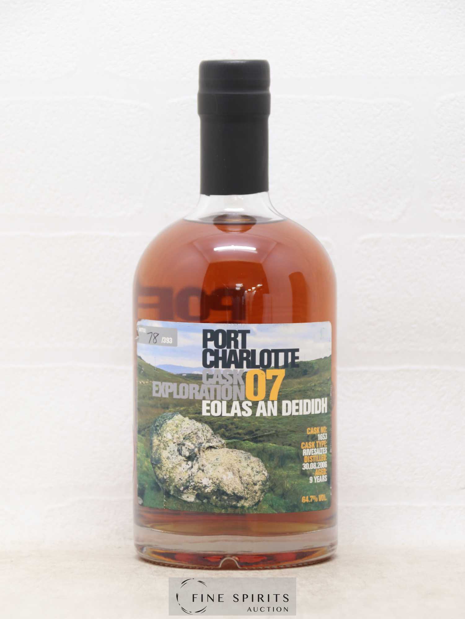 Port Charlotte 9 years 2006 Of. Cask Exploration 07 Cask n°1653 - One of 393 Eolas an Deididh - Posten von 1 Flasche - 1