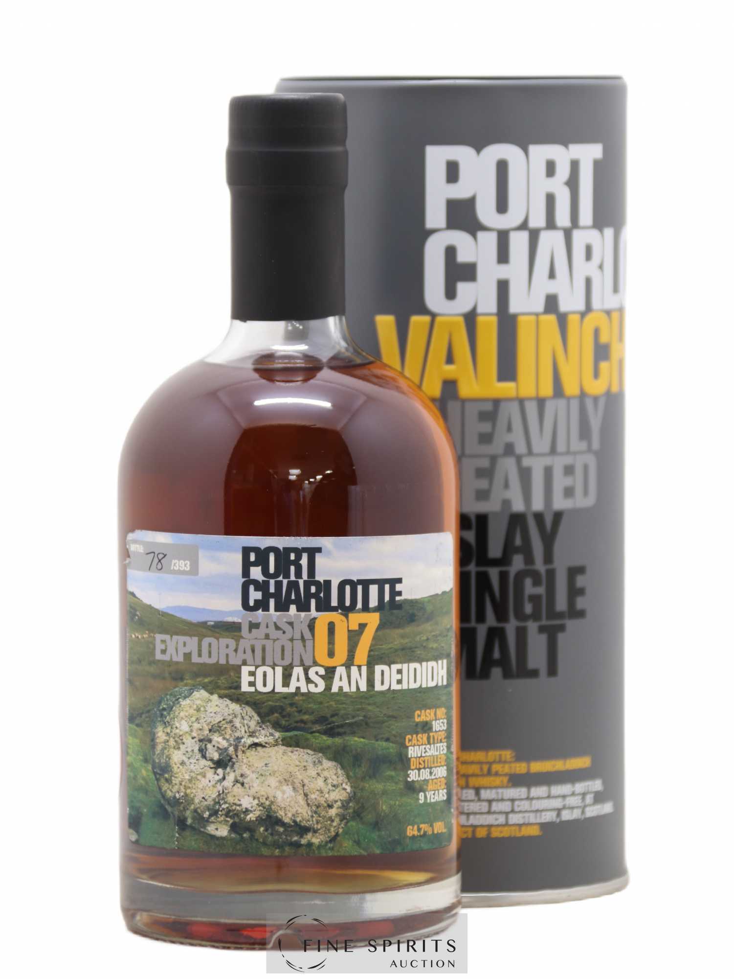 Port Charlotte 9 years 2006 Of. Cask Exploration 07 Cask n°1653 - One of 393 Eolas an Deididh - Posten von 1 Flasche - 0