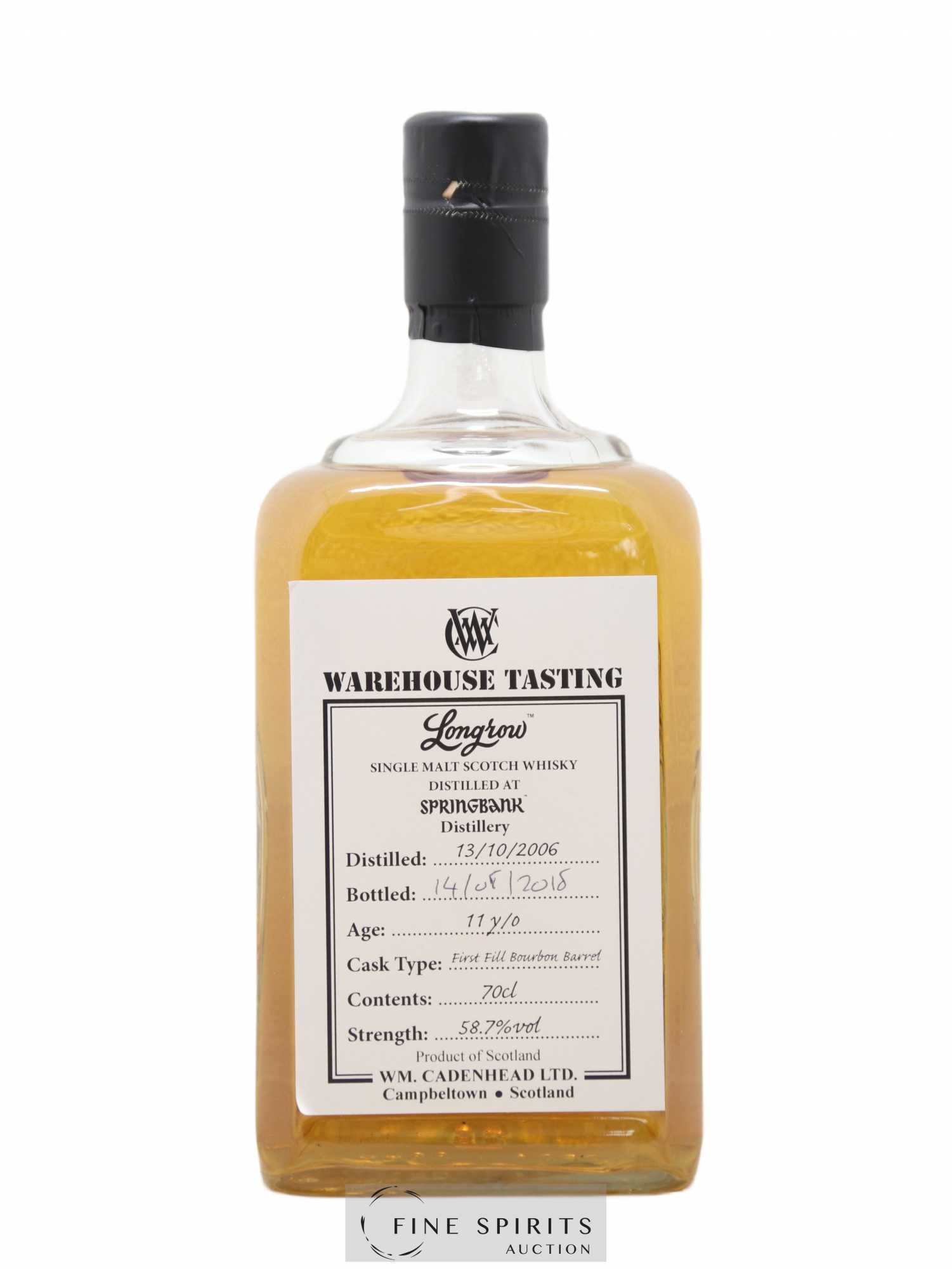 Longrow 11 years 2006 Cadenhead's Warehouse Tasting First Fill Bourbon Barrel - Bottled 2018 - Lot de 1 bouteille - 0