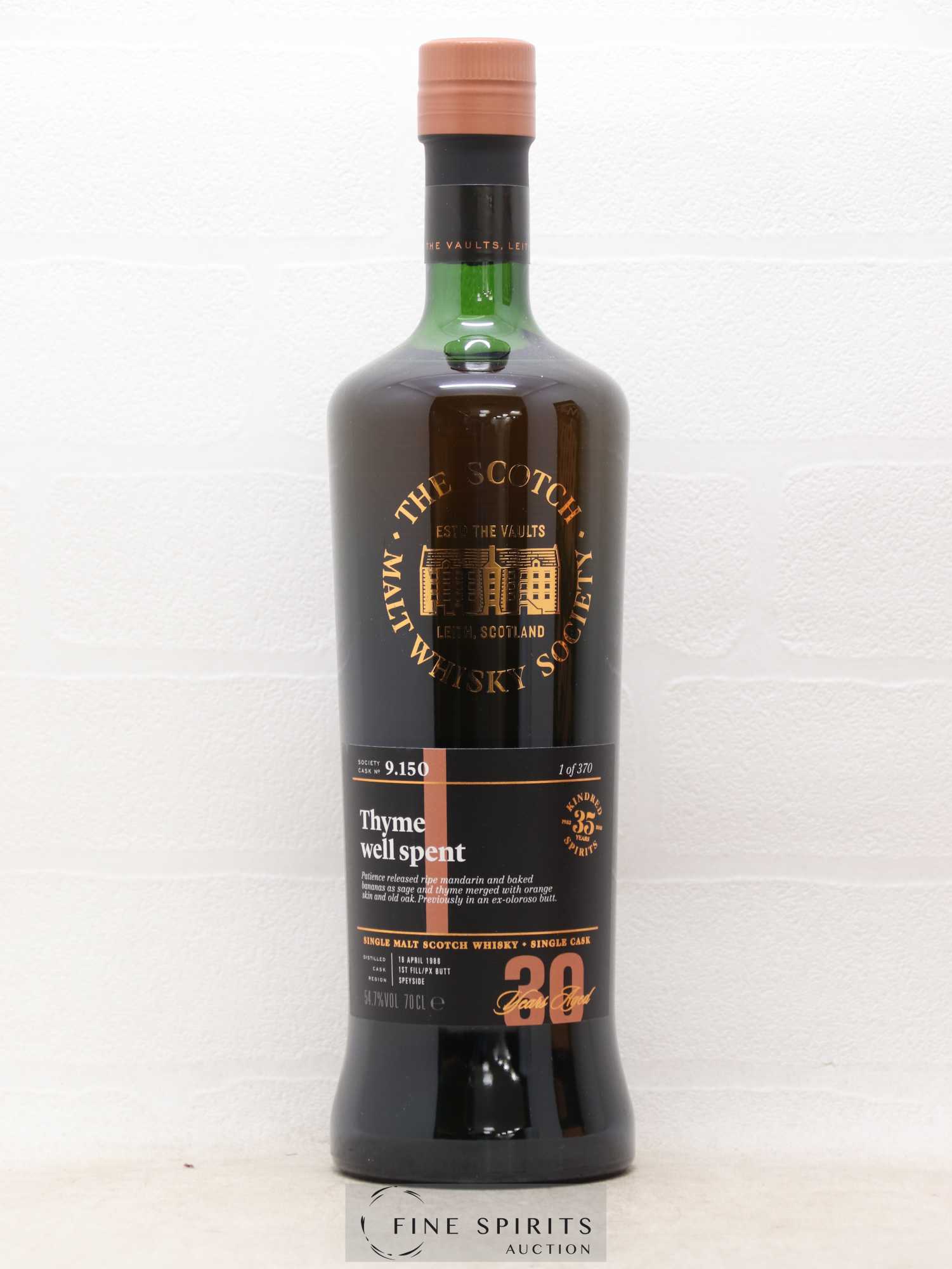 Thyme Well Spent 30 years 1988 The Scotch Malt Whisky Society Cask n°9.150 - One of 370 - Lot de 1 bouteille - 1