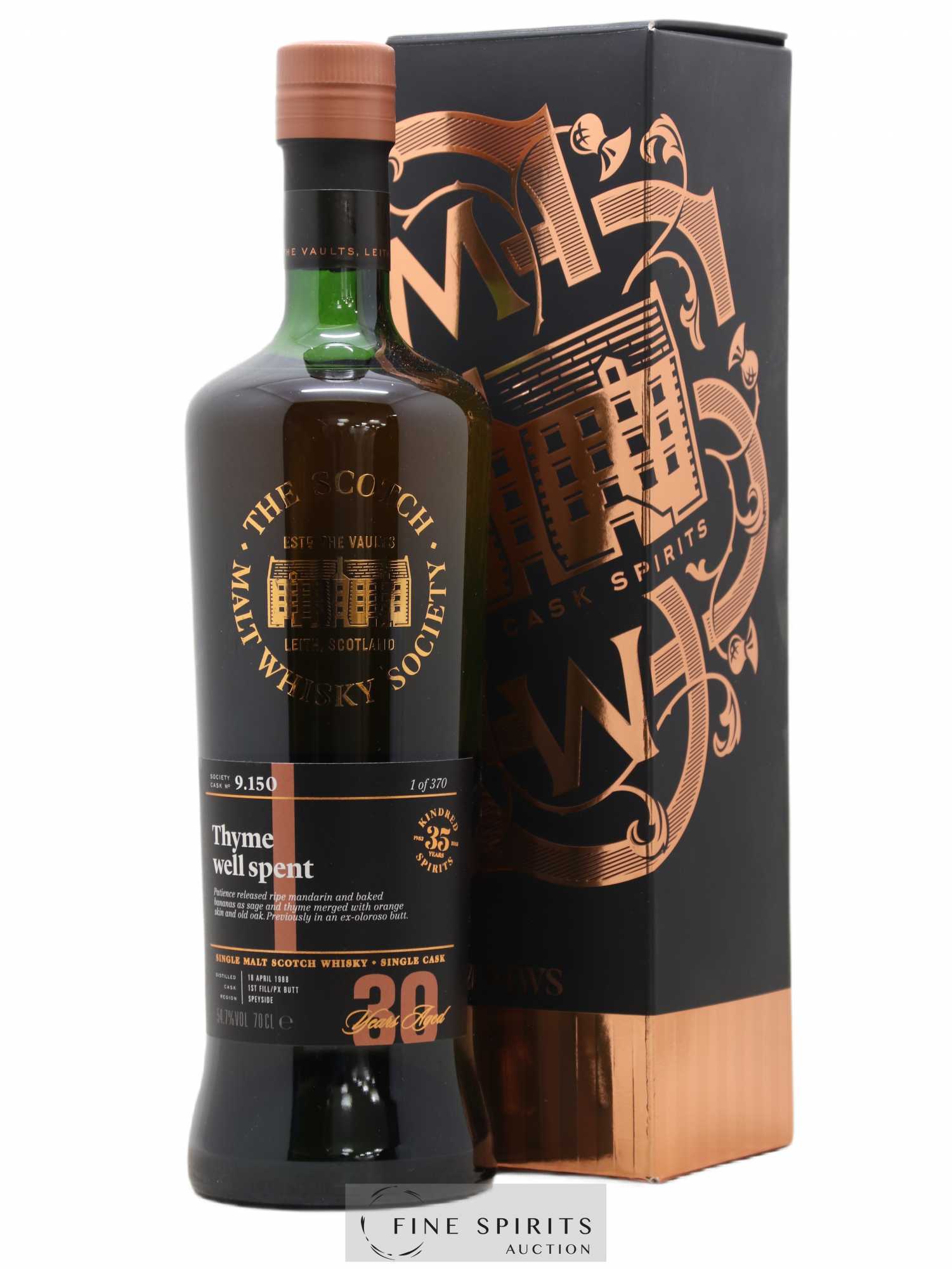 Thyme Well Spent 30 years 1988 The Scotch Malt Whisky Society Cask n°9.150 - One of 370 - Lot de 1 bouteille - 0