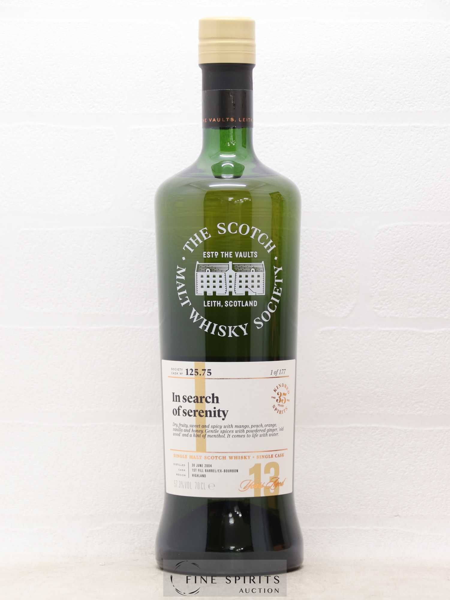 In Search of Serenity 13 years 2004 The Scotch Malt Whisky Society Cask n°125.75 - One of 177 - Lot de 1 bouteille - 1