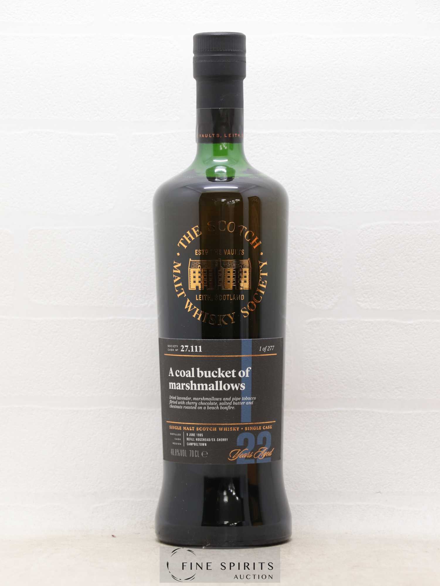 A Coal Bucket of Marshmallows 22 years 1995 The Scotch Malt Whisky Society Cask n°27.111 - One of 277 - Lot de 1 bouteille - 1