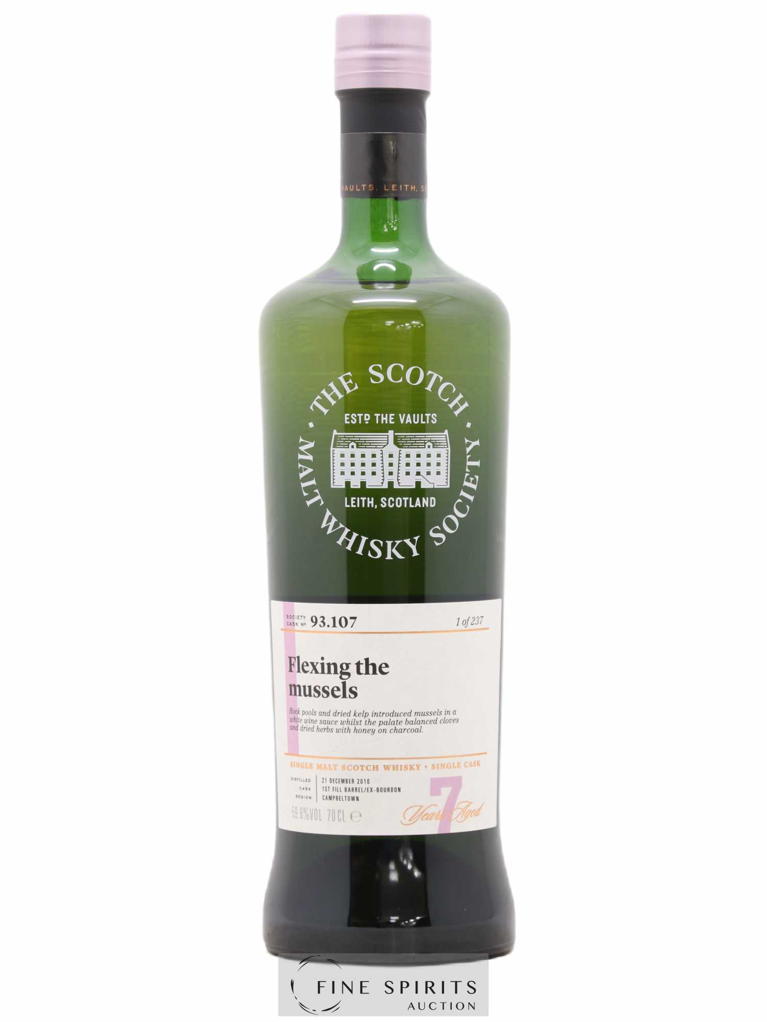Flexing the Mussels 7 years 2010 The Scotch Malt Whisky Society Cask n°93.107 - One of 237 - Lot de 1 bouteille - 0