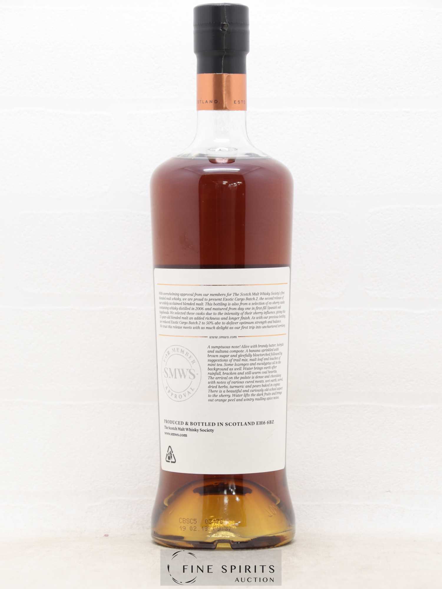 Exotic Cargo 11 years 2006 The Scotch Malt Whisky Society Blended Batch 02 - Lot de 1 bouteille - 1