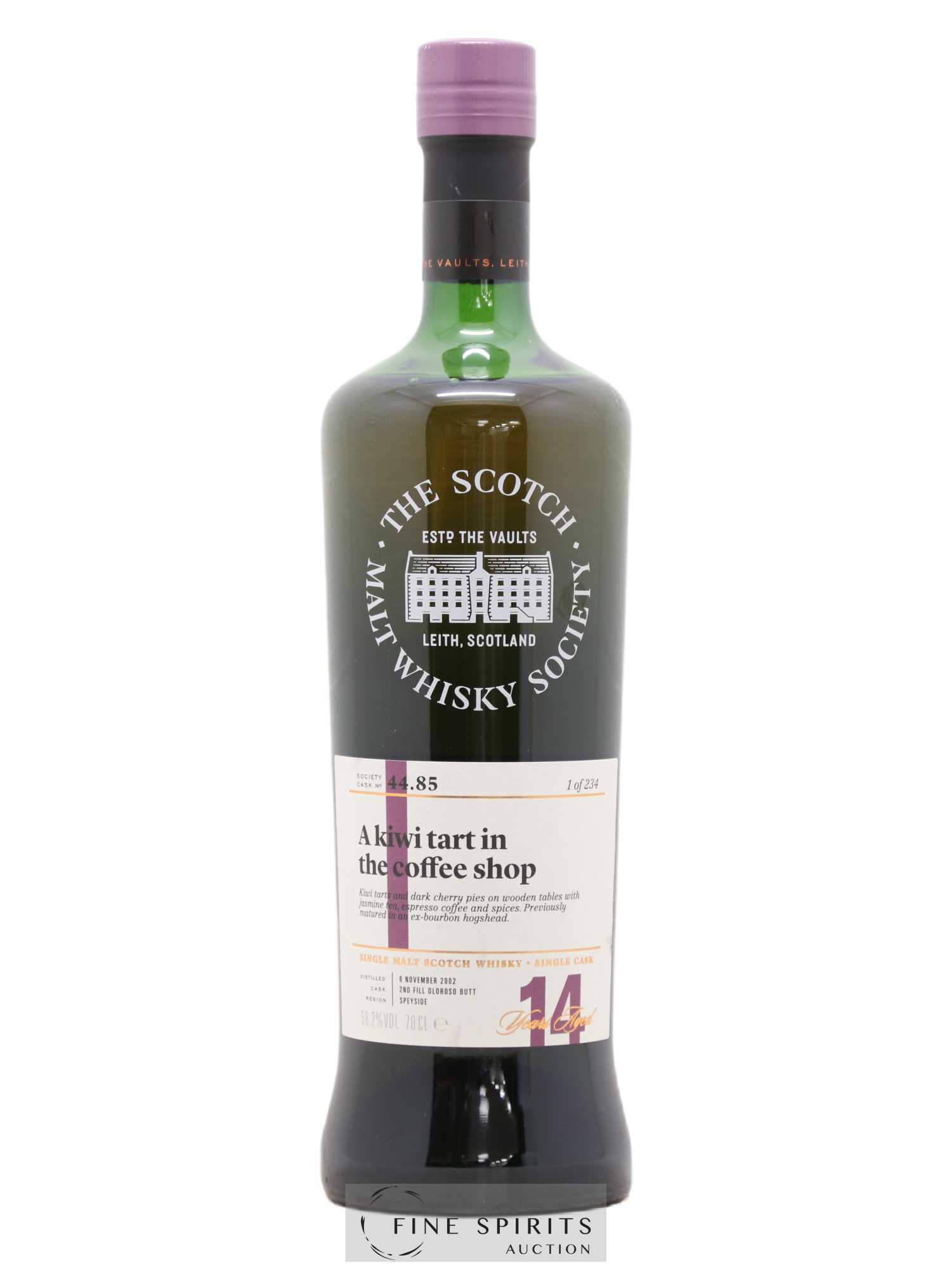 A Kiwi Tart in the Coffee Shop 14 years 2002 The Scotch Malt Whisky Society Cask n°44.85 - One of 234 - Posten von 1 Flasche - 0