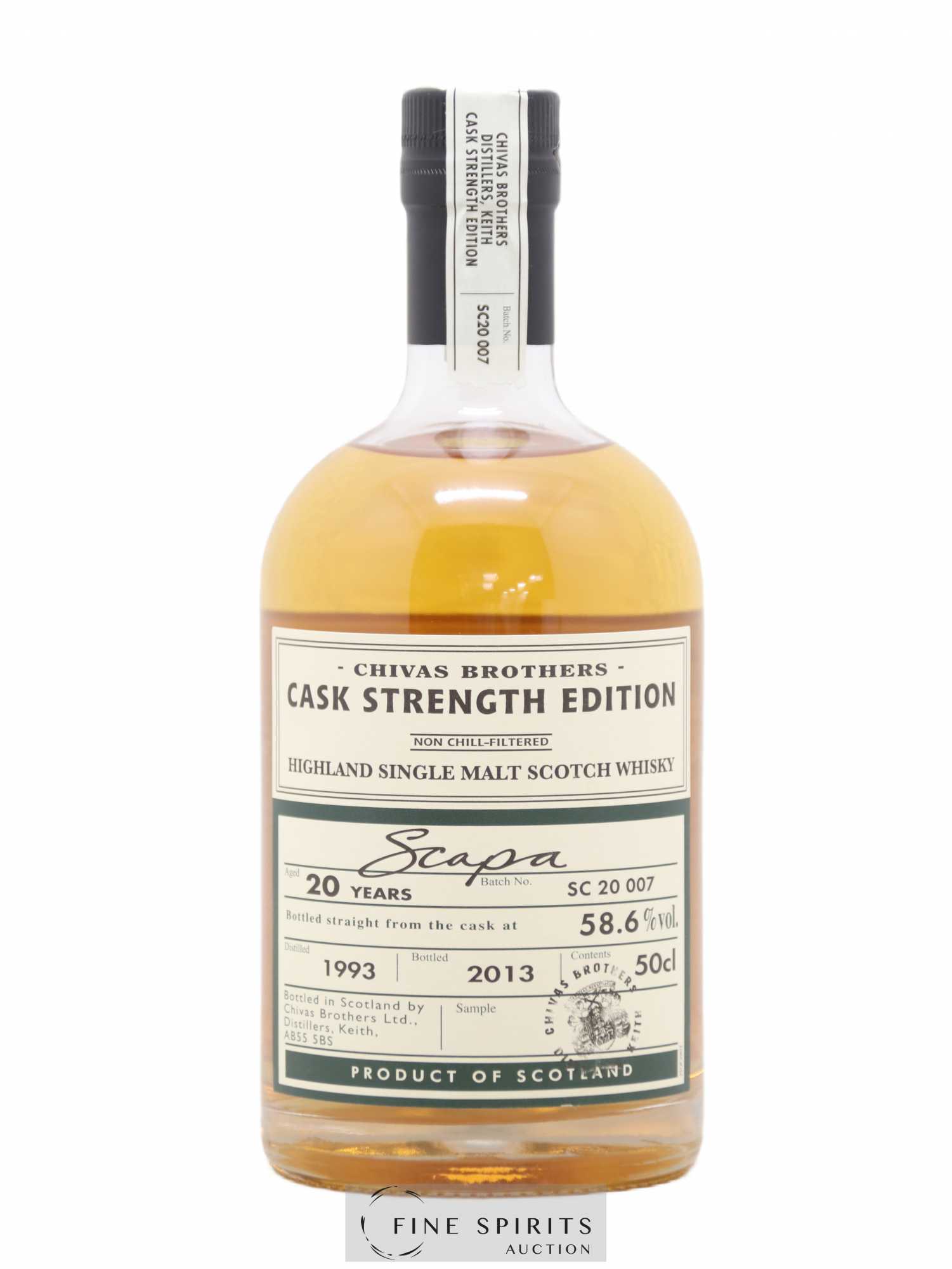 Scapa 20 years 1993 Chivas Brothers Batch n°SC 20 007 - bottled 2013 Cask Strength Edition - Lot de 1 bouteille - 0