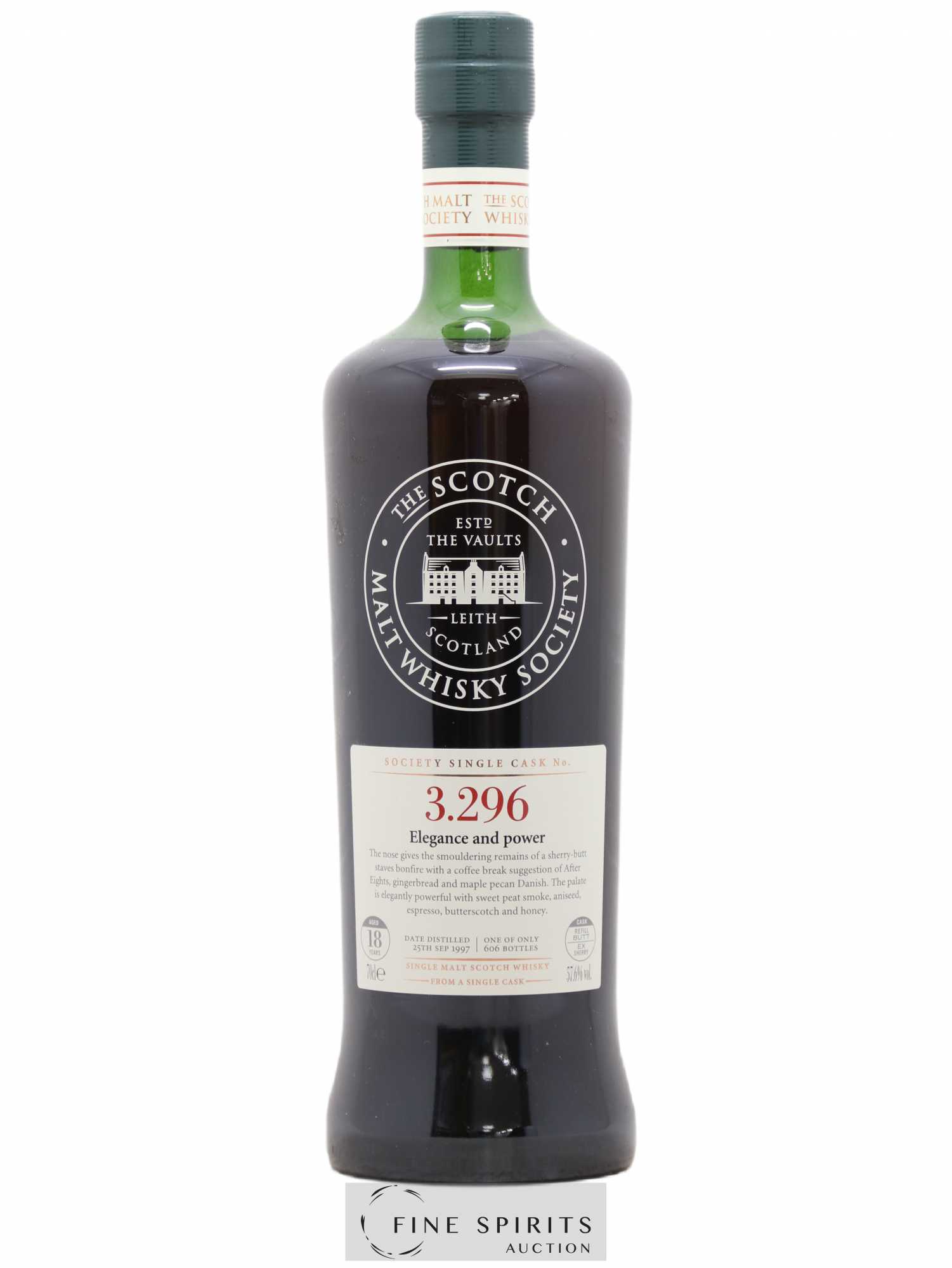 Elegance and Power 18 years 1997 The Scotch Malt Whisky Society Cask n°3.296 - One of 606 - Lot de 1 bouteille - 0
