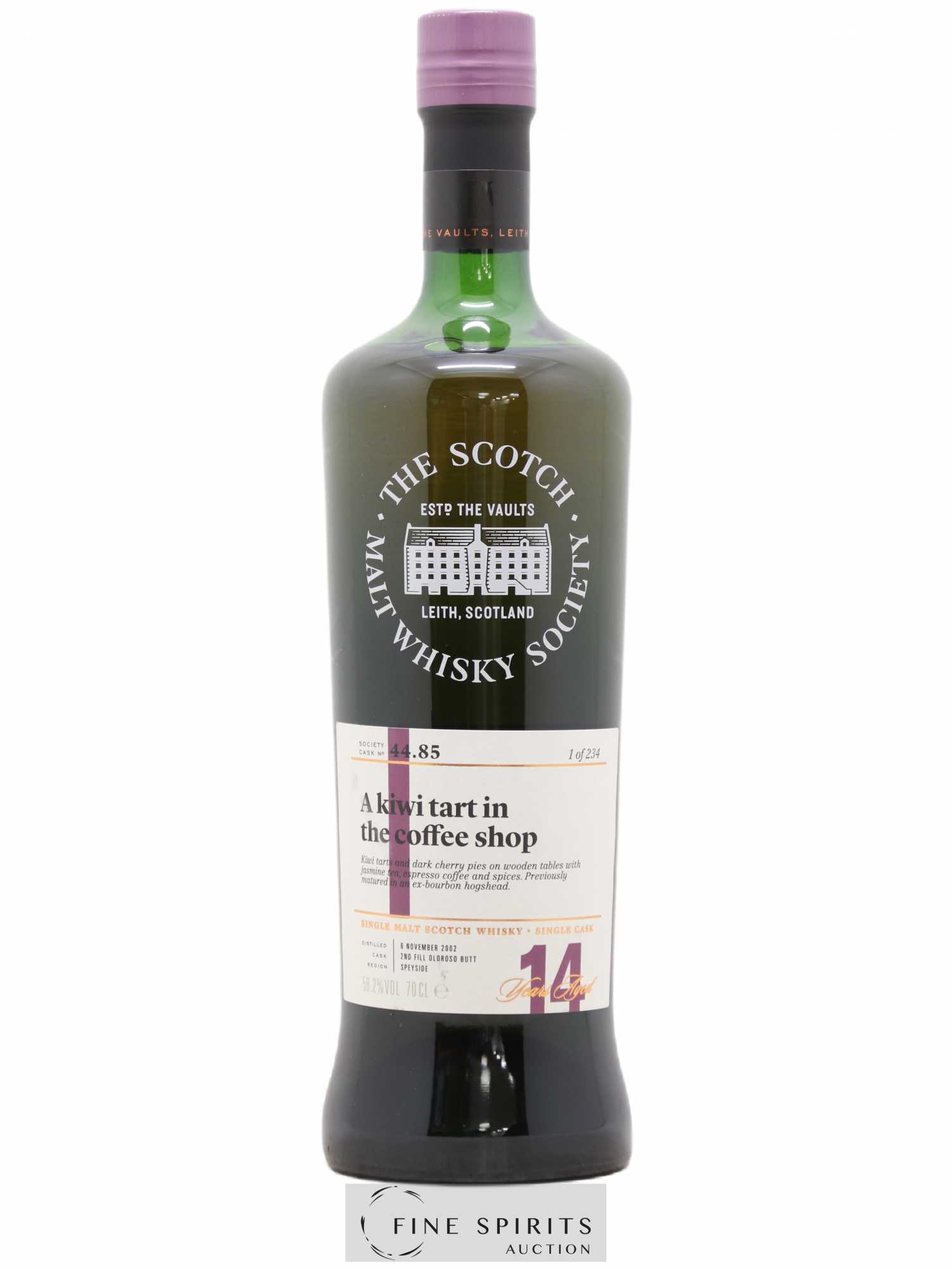 A Kiwi Tart in the Coffee Shop 14 years 2002 The Scotch Malt Whisky Society Cask n°44.85 - One of 234 - Posten von 1 Flasche - 0