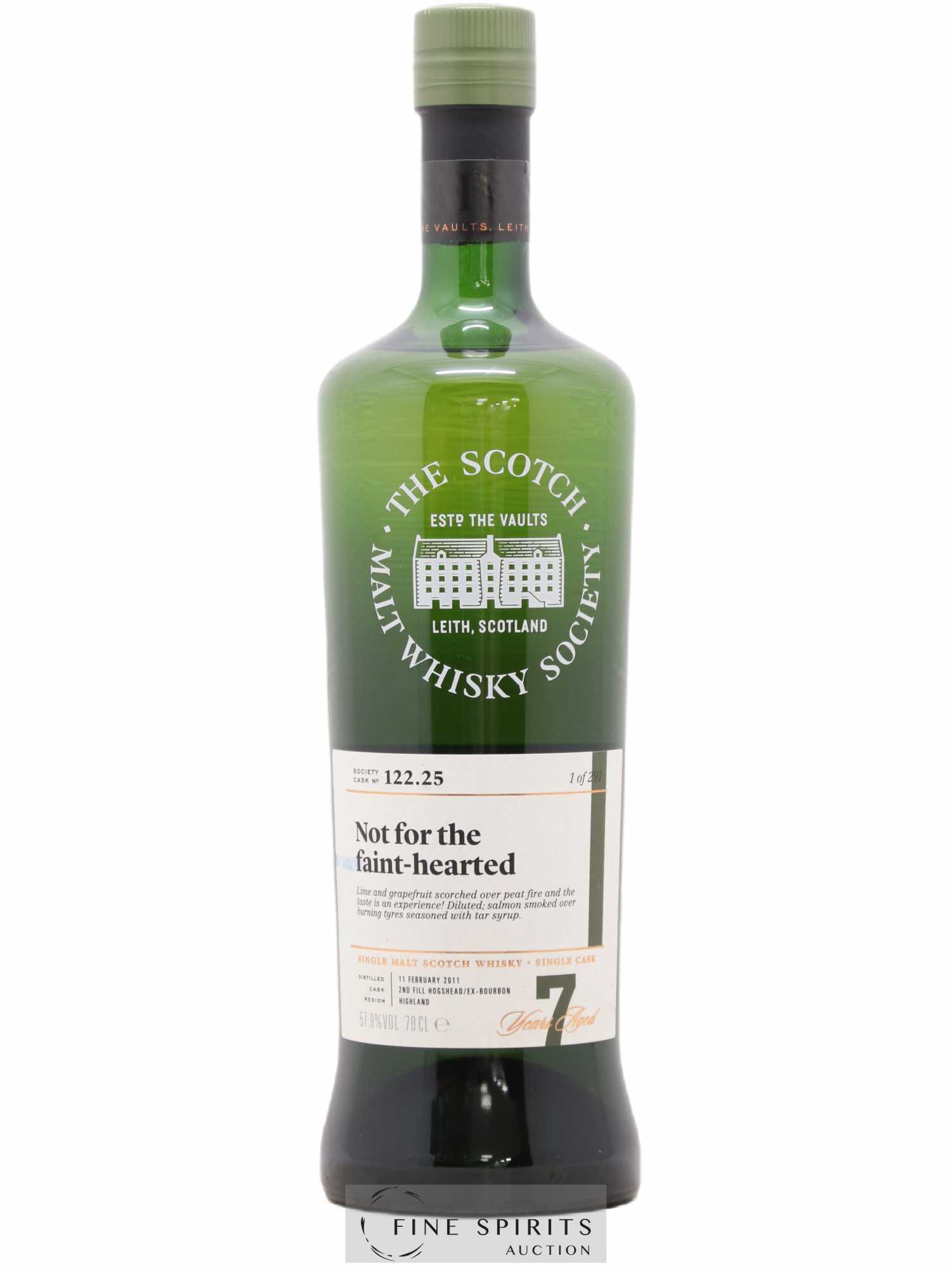 Not for the Faint-Hearted 7 years 2011 The Scotch Malt Whisky Society Cask n°122.25 - One of 291 - Lot de 1 bouteille - 0