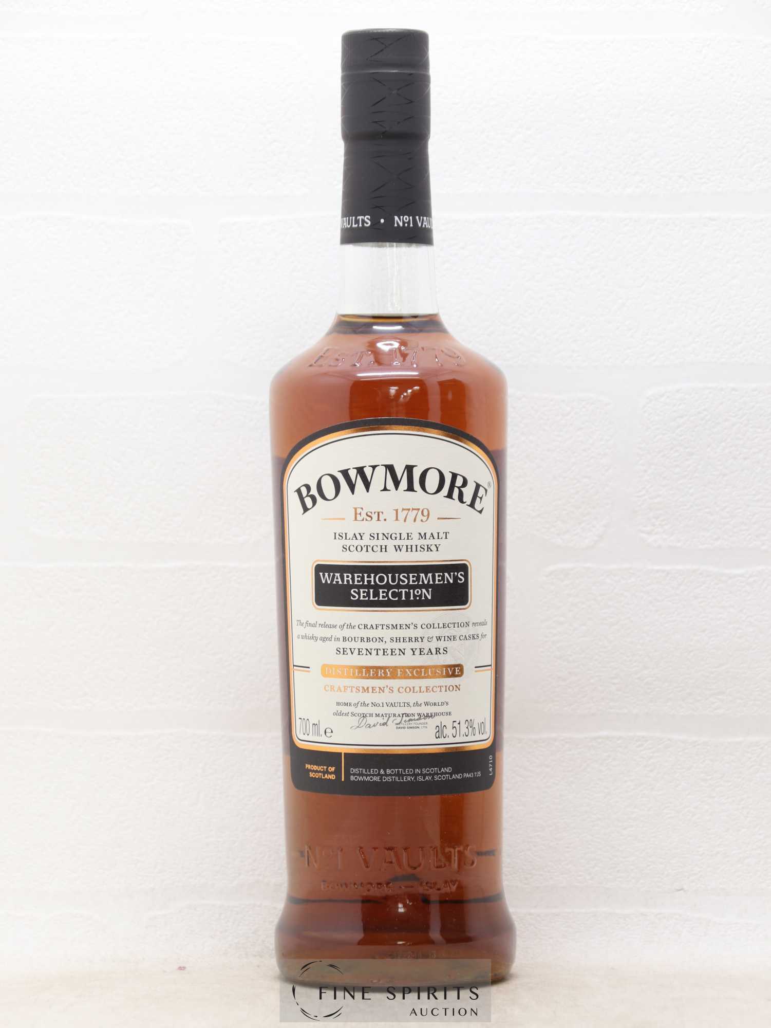 Bowmore 17 years Of. Warehousemen's Selection Craftsmen's Collection - One of 3000 Distillery Exclusive - Lot de 1 bouteille - 1